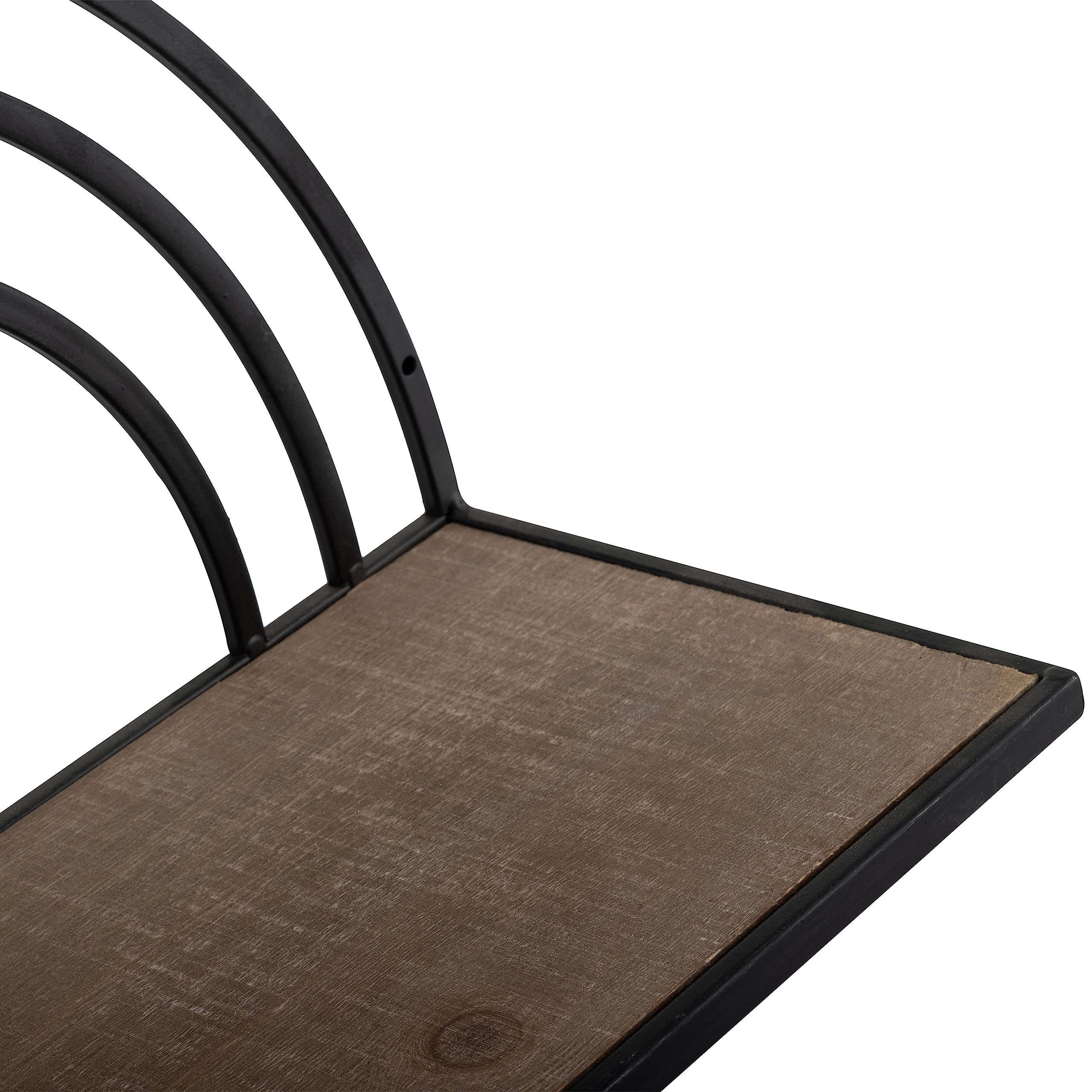 2 Pack Metal Rainbow Wall Shelves - Rustic Brown/Black Iron & Plywood Floating Shelves for Home Decor - Perfect for Living Room, Bedroom, or Bathroom Storage & Display