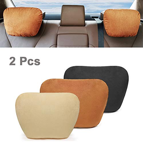 2PCS Premium Car Headrest Neck Pillow for Mercedes-Benz Maybach - Soft Suede Cover with Lumbar Support | Perfect for Long Drives & Road Trips