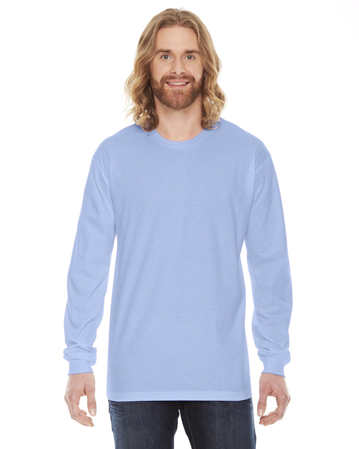 American Apparel 2007W Unisex Fine Jersey Long Sleeve T-Shirt | Soft Cotton Crewneck Tee for Men & Women | Perfect for Casual Wear, Layering & Everyday Comfort