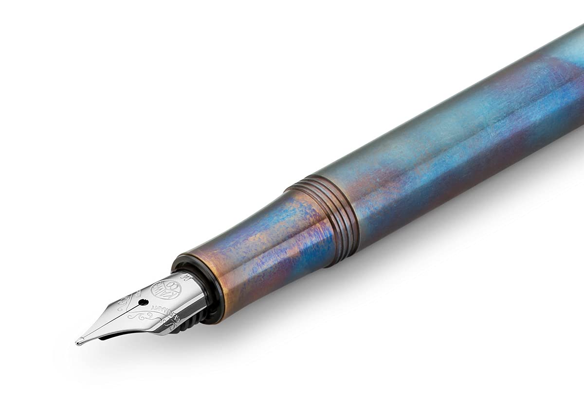 Kaweco LILIPUT Fireblue Fountain Pen - Premium Blued Stainless Steel Fine Nib (F) Ink Cartridge Pen - 12.5cm Elegant Writing Instrument for Professionals, Collectors & Everyday Use