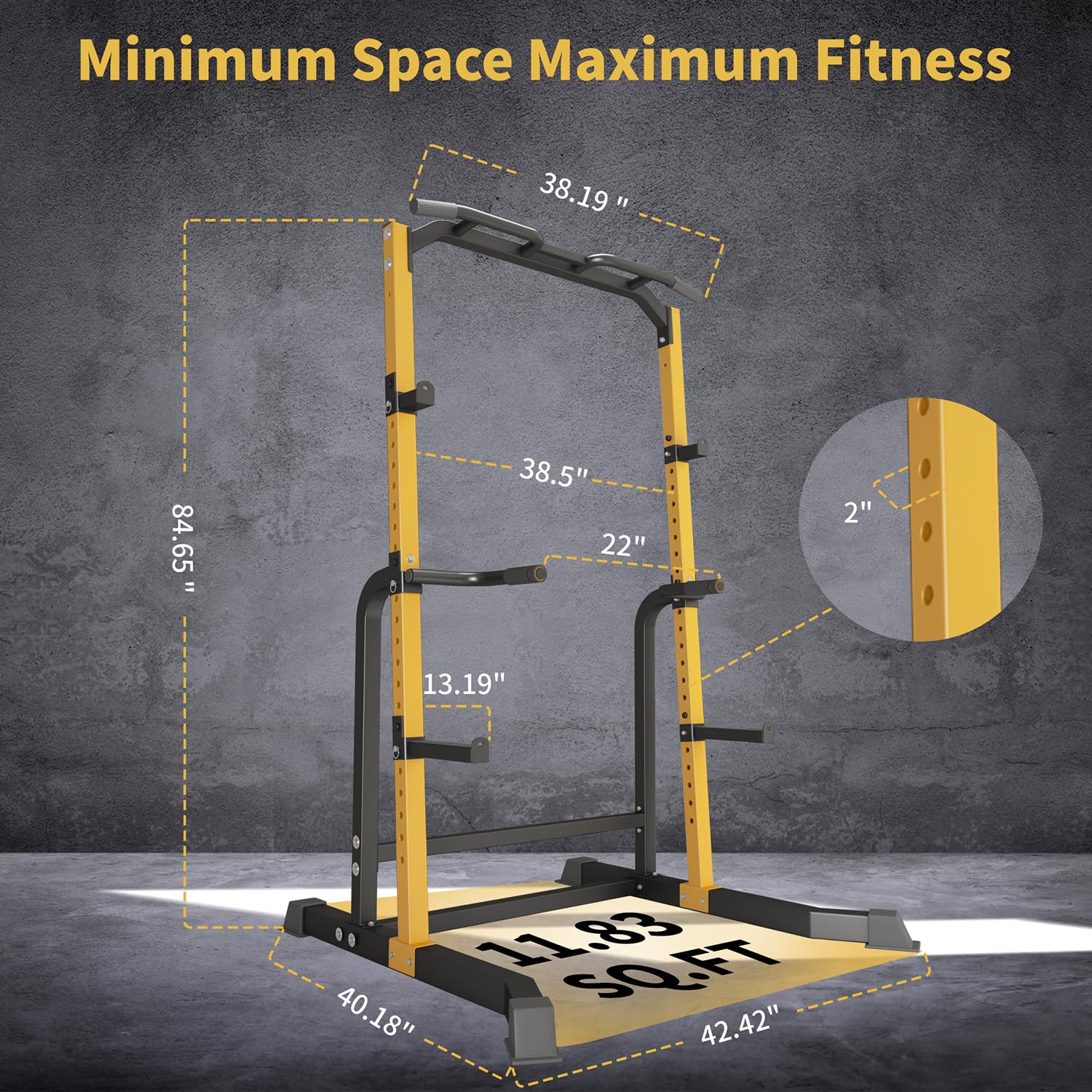 ZENOVA Power Rack - Heavy Duty 800LBS Capacity Squat Rack with Pull Up Bar for Home Gym, Weightlifting & Strength Training - Perfect for Garage Workouts & CrossFit Training