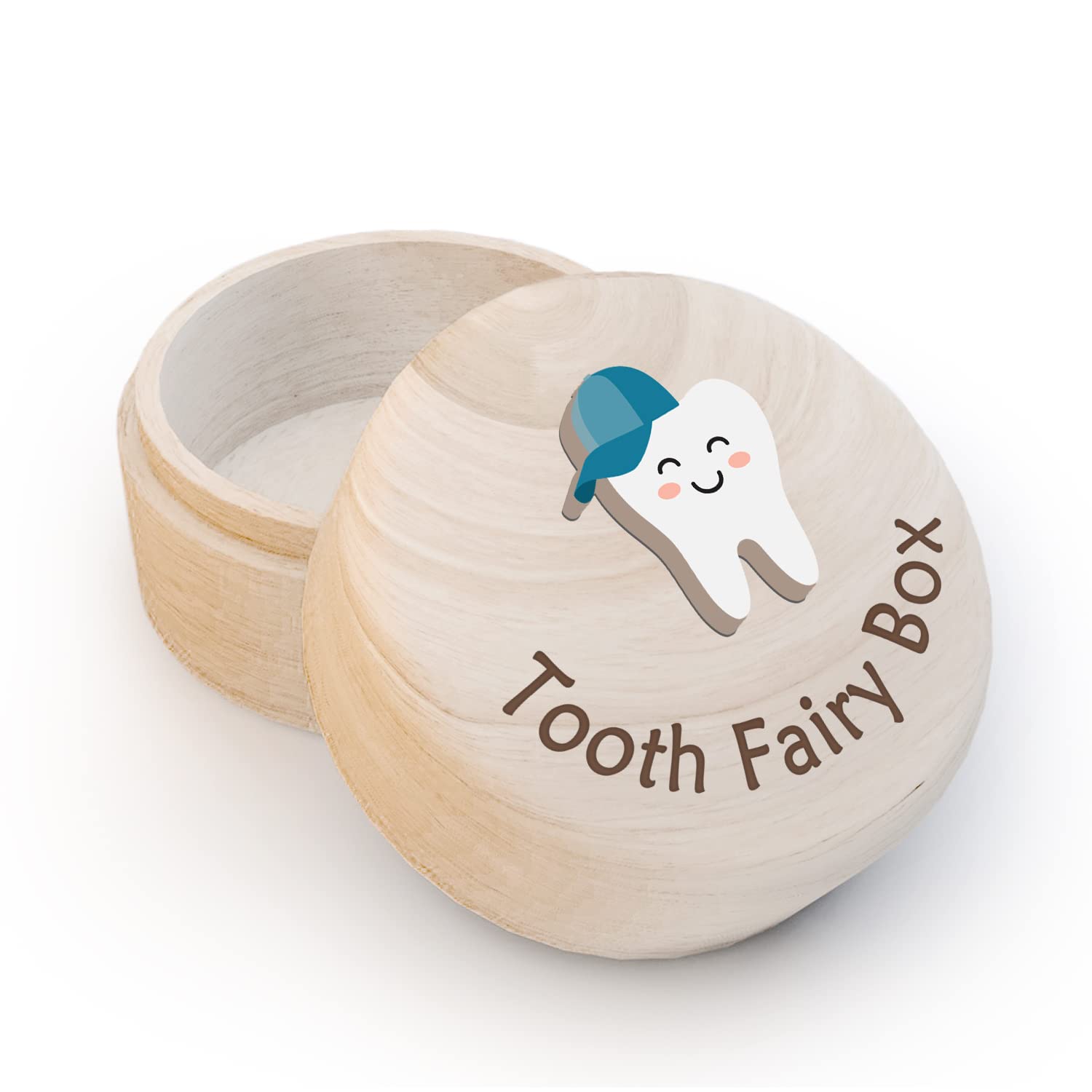 Kids Tooth Fairy Box - Wooden Tooth Storage Box with 3D Tooth for Boys & Girls | Lost Tooth Keepsake Container for Under Pillow | Perfect Tooth Fairy Gift for Children's First Lost Teeth | Bedtime Tradition & Memory Preservation