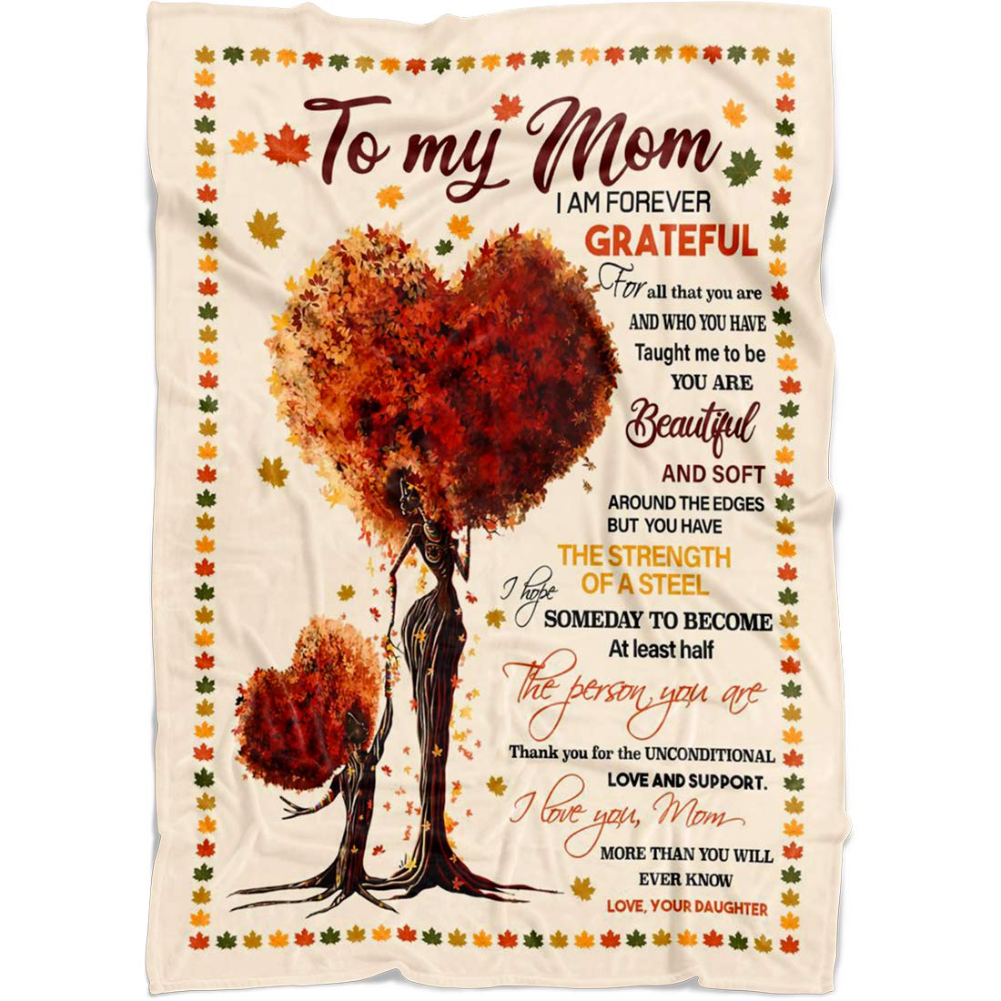 **Personalized Fleece Blanket for Mom - Custom Mothers Day Gift from Daughter & Son with Kids Names - 
