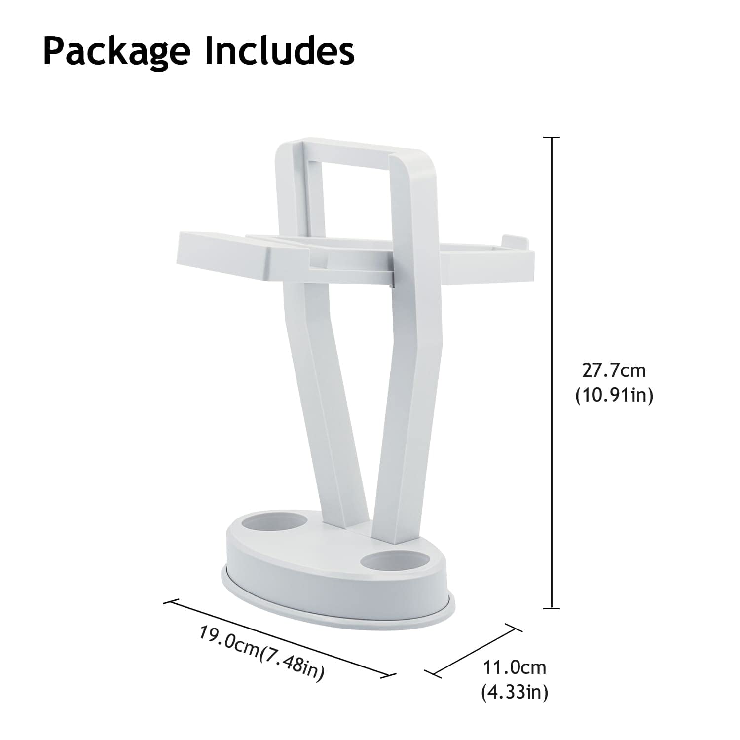McBazel VR Stand - Universal Display Holder for Oculus Quest 2, Quest 3, PS VR & Touch Controllers - White - Perfect for Organized Gaming Setup & VR Accessories Storage