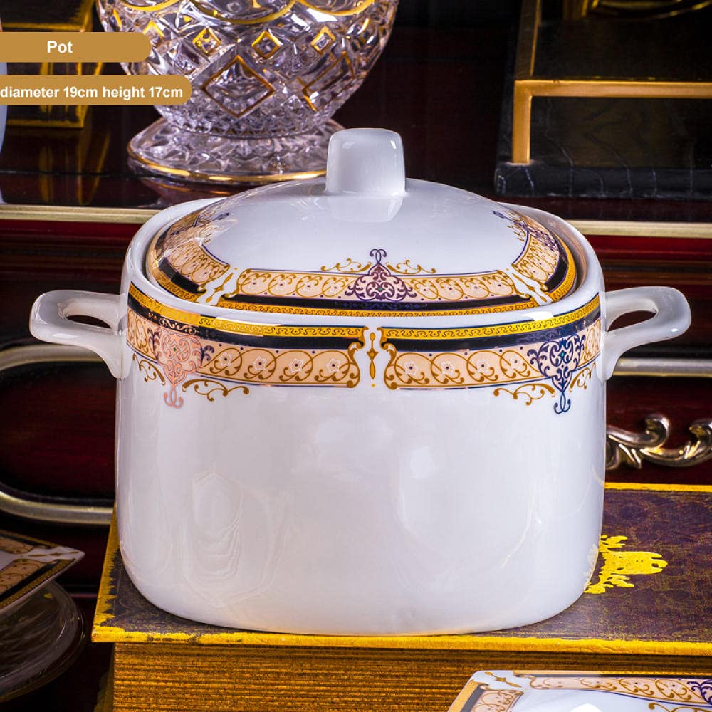Premium Jingdezhen Ceramic Dinnerware Set - 10 Inch Plates (4pcs) & Bowls - Elegant Chinese Porcelain for Soup, Salad, Noodles - Perfect for Home Dining, Restaurants, and Gift Giving