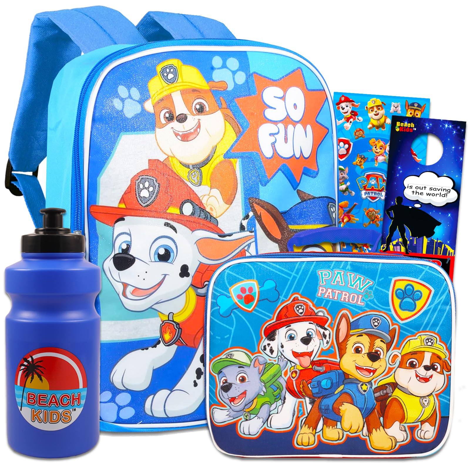 Paw Patrol Kids Backpack Set - 5-Piece School Bundle with 15