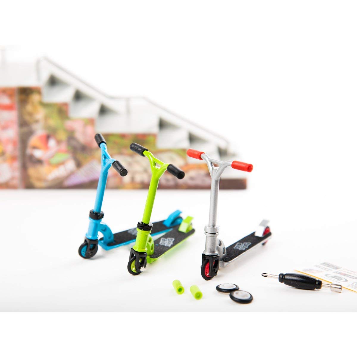 Freestyle Finger Scooter Pack - 10-Piece Set with 2 Extra Wheels & 3 Tools for Mini Fingerboards | Perfect for Kids 6+ | Great for Stunt Tricks, Playtime & Stress Relief