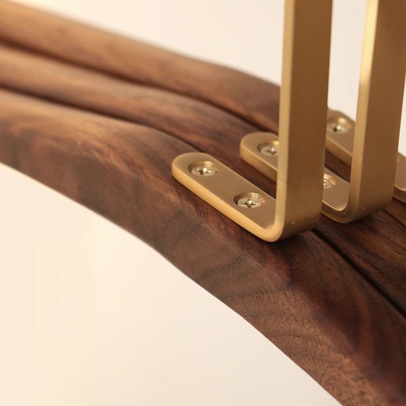 Premium Solid Walnut Wood & Brass Coat Hangers - Luxury Closet Organizer for Suits, Dresses & Jackets - Perfect for Walk-In Closets, Boutique Hotels & Upscale Retail Stores