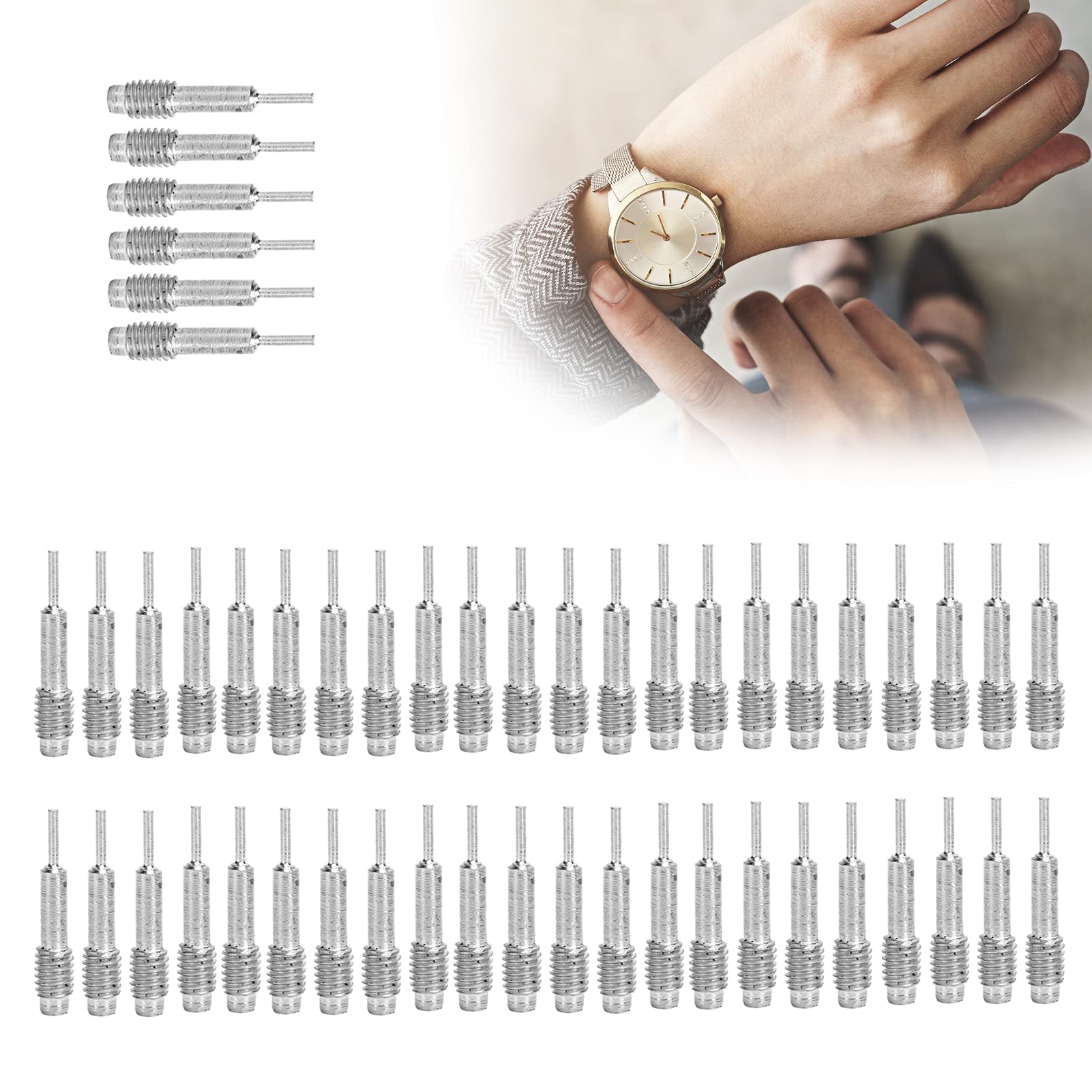 50 Pcs Watch Repair Tool Kit - Replacement Watch Band Link Remover Pins & Spare Tips - Professional Watch Repair Accessories for Watchmakers & DIY Enthusiasts - Perfect for Watch Band Adjustment, Battery Replacement & Maintenance