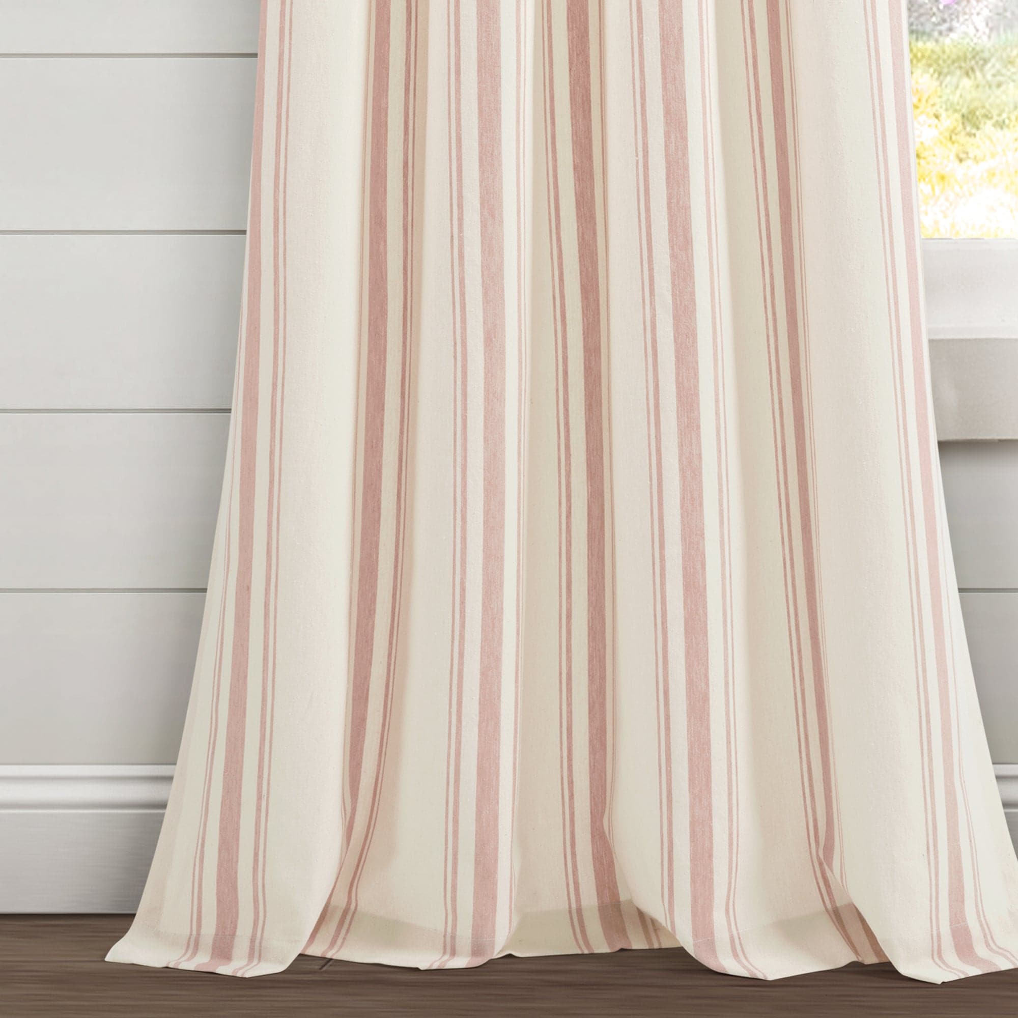 Farmhouse Stripe Yarn-Dyed Recycled Cotton Blend Window Curtain Panel Set - Blackout Thermal Insulated Drapes for Living Room, Bedroom & Nursery (2 Panels, 52x84 Inch) - Perfect for Rustic, Modern & Farmhouse Home Decor