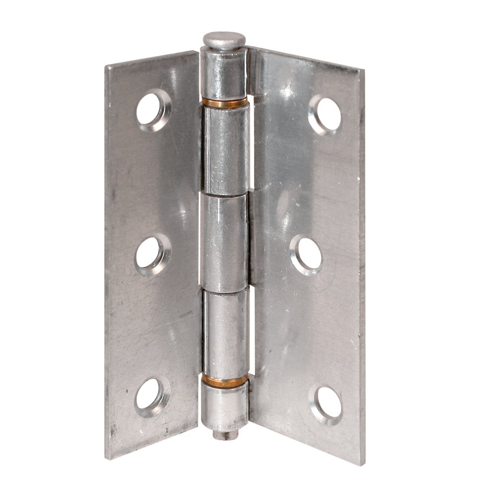 Prime-Line K 5142 3 Inch Aluminum Screen Door Hinge with Brass Oilite Bearings (2 Pack) - Durable Hinges for Patio, Porch & Storm Doors - Smooth Operation & Weather-Resistant