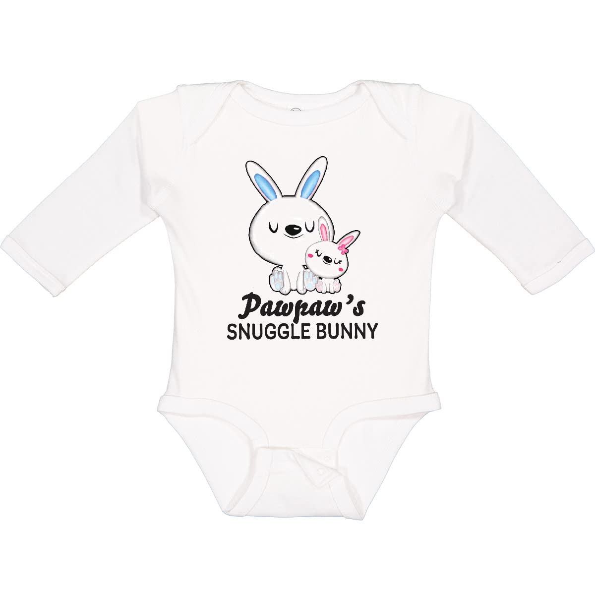 Inktastic Pawpaws Snuggle Bunny Easter Long Sleeve Baby Bodysuit - Soft & Comfortable for Easter Photos, Spring Outings & Family Gatherings