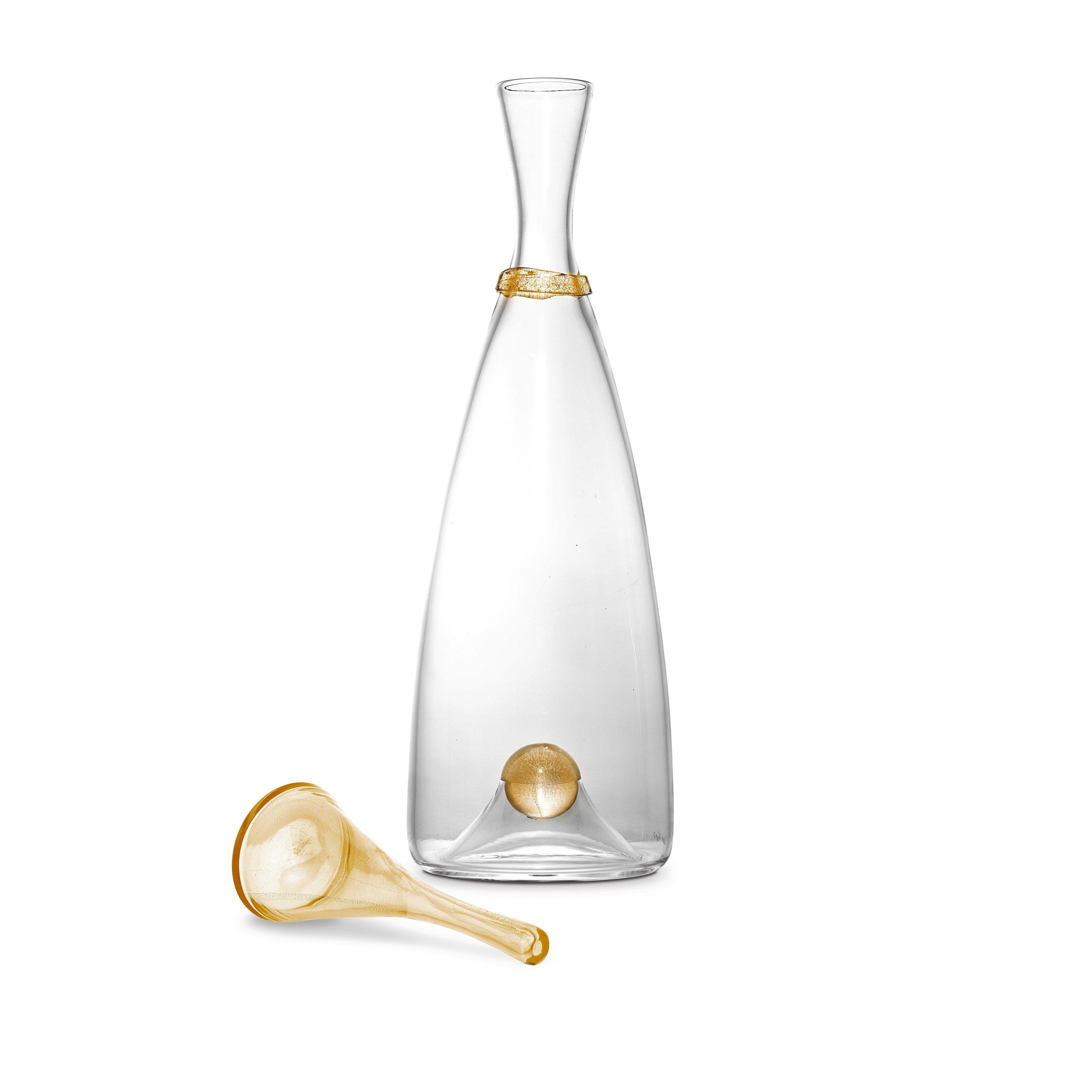 Premium Oro Decanter - Elegant Glass Wine Decanter for Aerating Red Wine, Perfect for Gifts, Dinner Parties & Home Bars - Enhances Flavor & Aroma