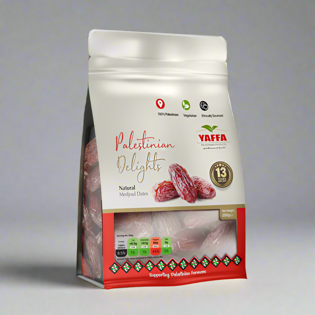 Premium Medjoul Dates 250g - Organic Palestinian Dates, Natural Energy Snack for Healthy Lifestyle - Perfect for Breakfast, Baking & Gift Giving