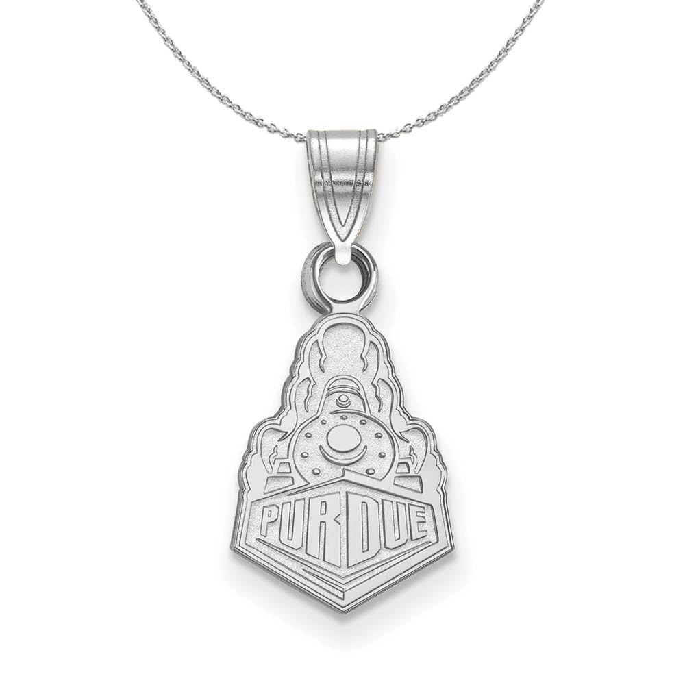 Purdue University Logo Sterling Silver Necklace - Elegant Black Bow Pendant for Women, Perfect for Graduation Gifts & School Spirit Jewelry