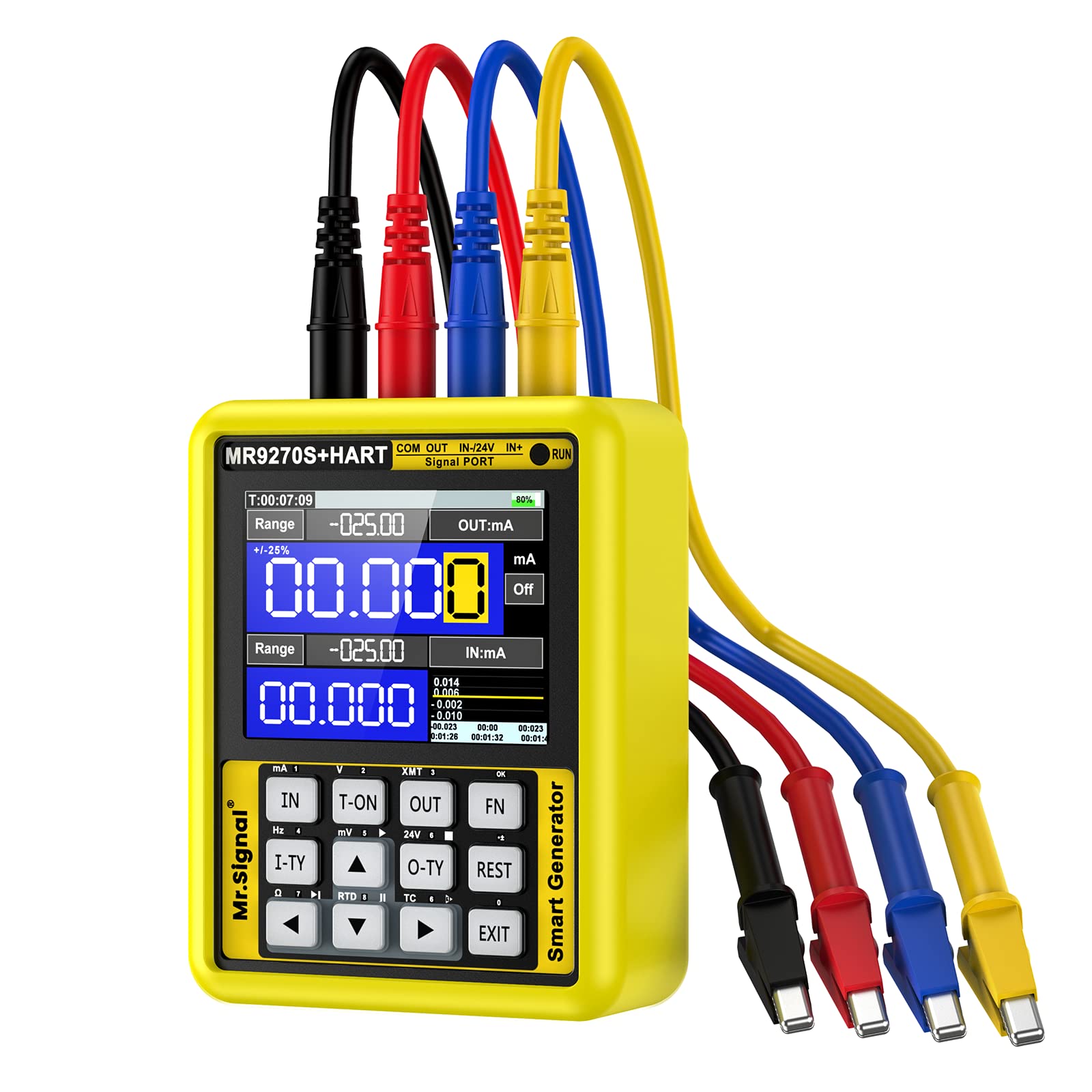 Upgraded MR9270S+HART 4-20mA Signal Generator - Adjustable Analog Simulator for Current & Voltage with Real-Time Curve & Historical Record | PT100 Thermocouple & Pressure Transmitter Recorder | Ideal for Industrial Automation, Process Control & Calibration Testing