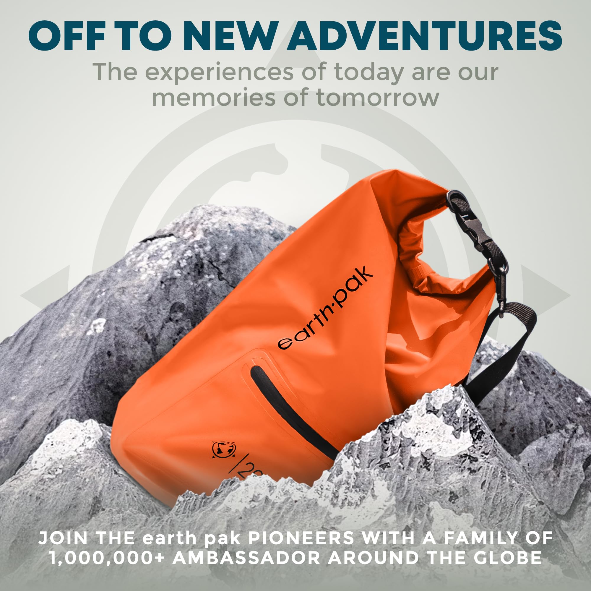 Earth Pak Waterproof Dry Bag Backpack with Zippered Pocket - Keep Gear Dry for Kayaking, Swimming, Hiking & Beach - Includes Waterproof Phone Case for Outdoor Adventures