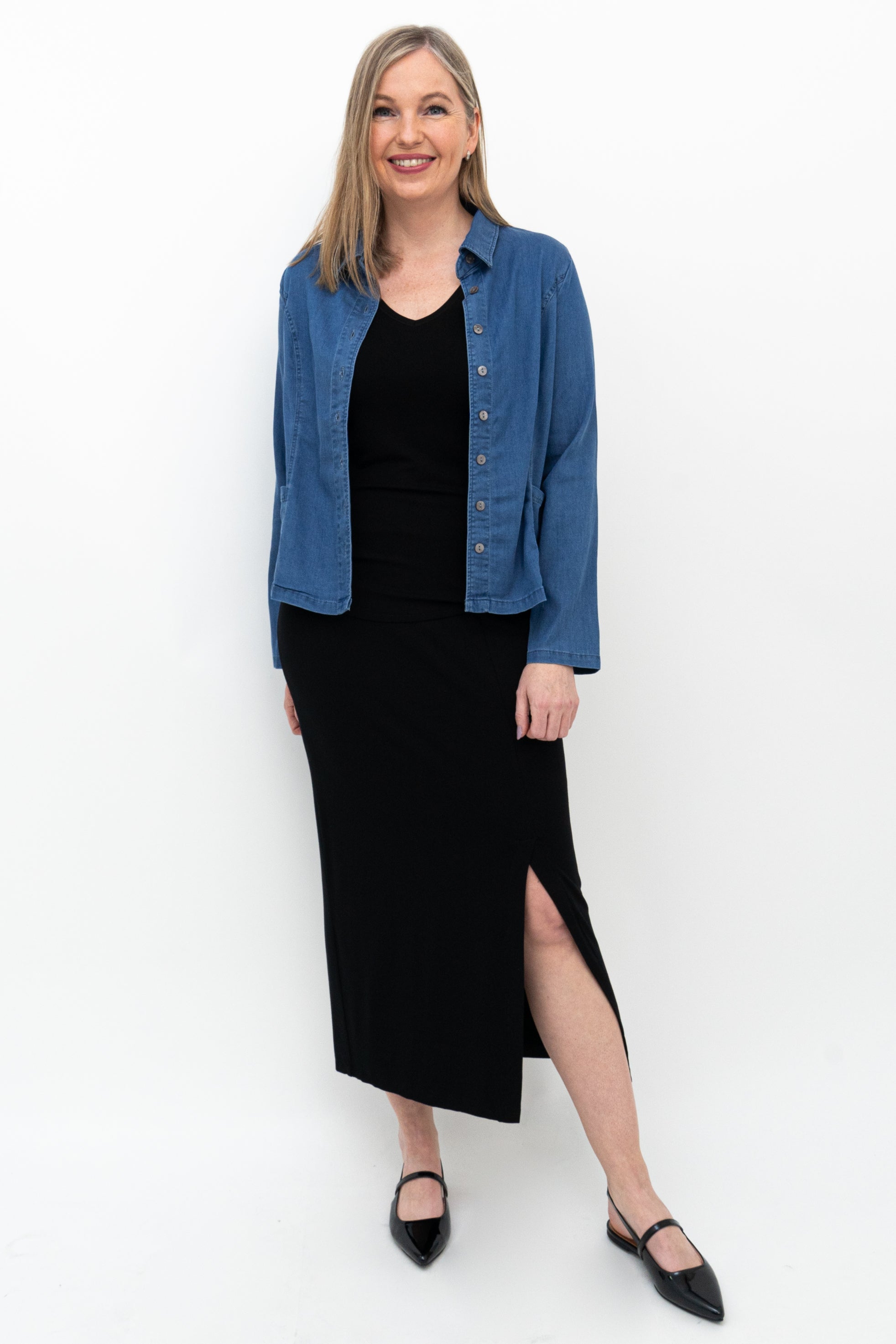 Stylish Holly Blouse - Premium Tencel Denim Top for Women | Perfect for Casual Outings, Office Wear & Date Nights