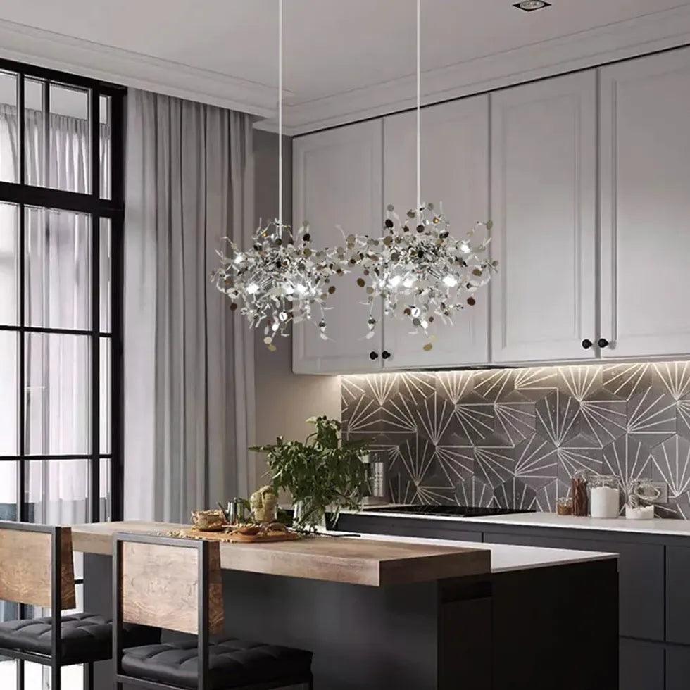 Modern Starlight Kitchen Pendant Light - Dimmable LED Hanging Fixture for Dining Room, Island, Bar & Breakfast Nook