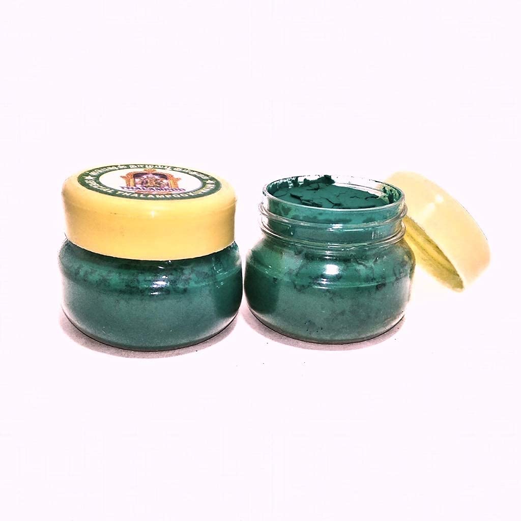 Madurai Thalampoo Green Kubera Kumkum for Women & Girls | 1 Count Pack | Traditional Indian Forehead Decoration for Pooja, Festivals & Daily Wear