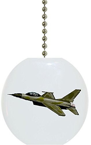 Military Jet Fighter Ceramic Fan Pull - Vintage Aircraft Style Ceiling Fan Chain Pull - Perfect for Home, Office, and Aviation Enthusiast Decor