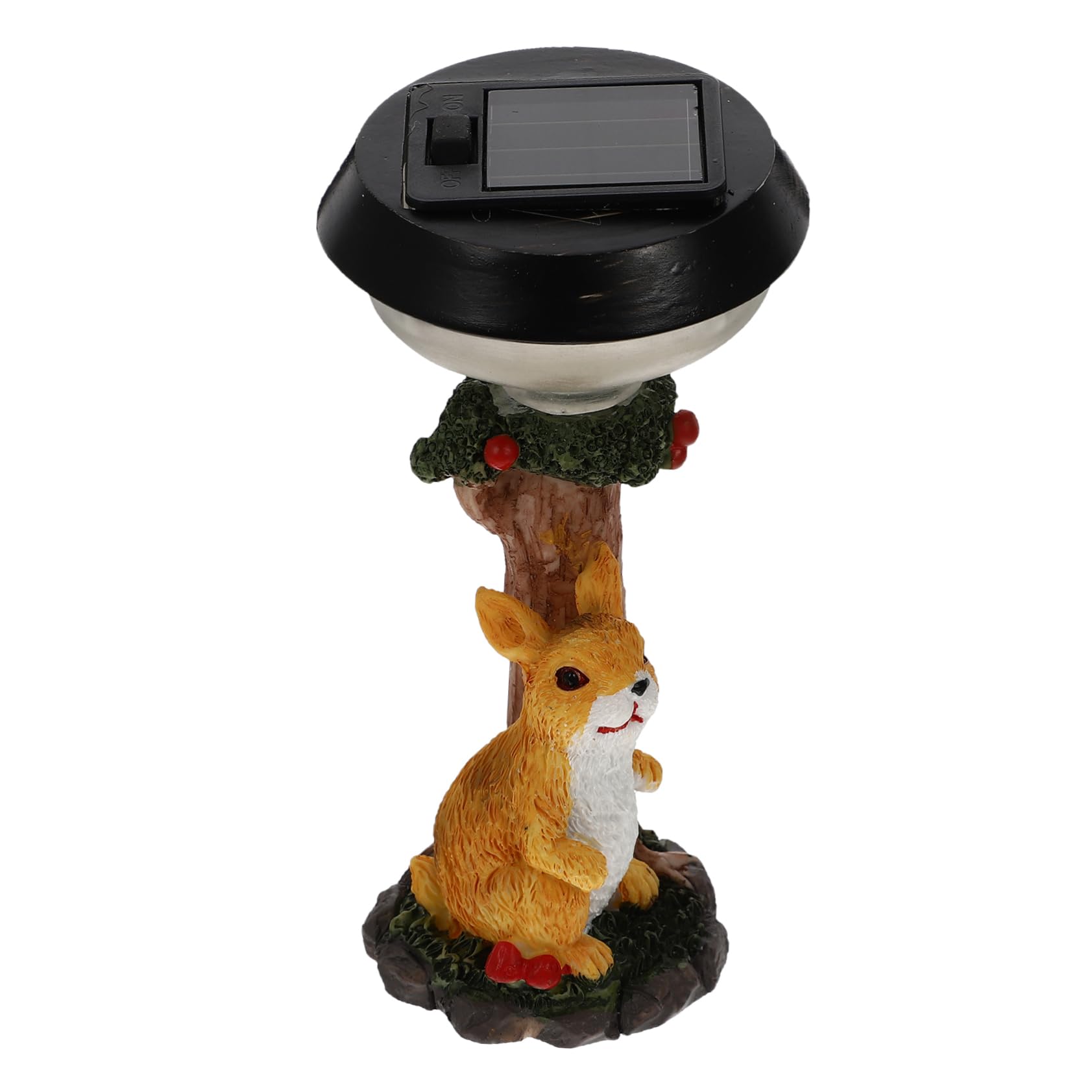 Solar Powered LED Garden Bunny Light - Resin Animal Statue Ornament with Solar LED Lights for Outdoor Spring Decor, Patio, Lawn & Yard Decoration