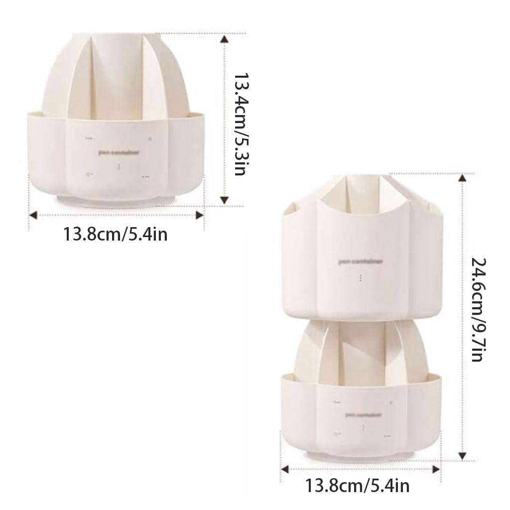Stylish Rotating Pen Holder - Large Capacity Plastic Desk Organizer for Office & School Supplies | Perfect for Countertop, Desk, and Workspace Organization