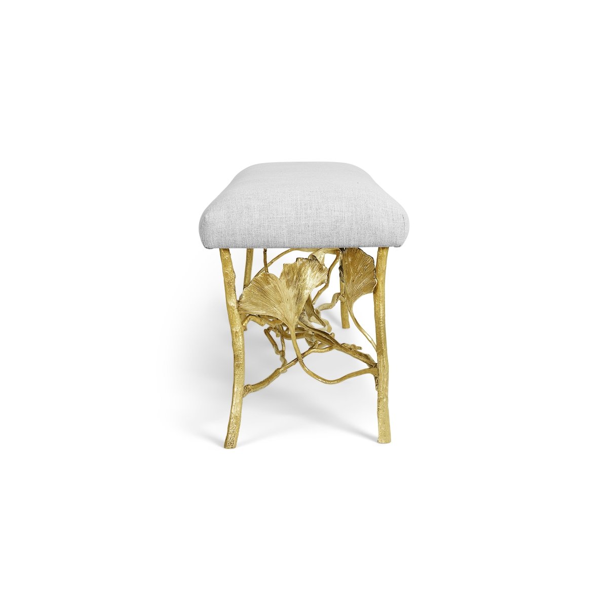 Golden Ginkgo Bench - Outdoor Garden Bench, Patio Furniture for Backyard, Porch, and Lawn - Rust-Resistant Metal Frame with Weatherproof Finish - Perfect for Relaxing and Decorating Outdoor Spaces