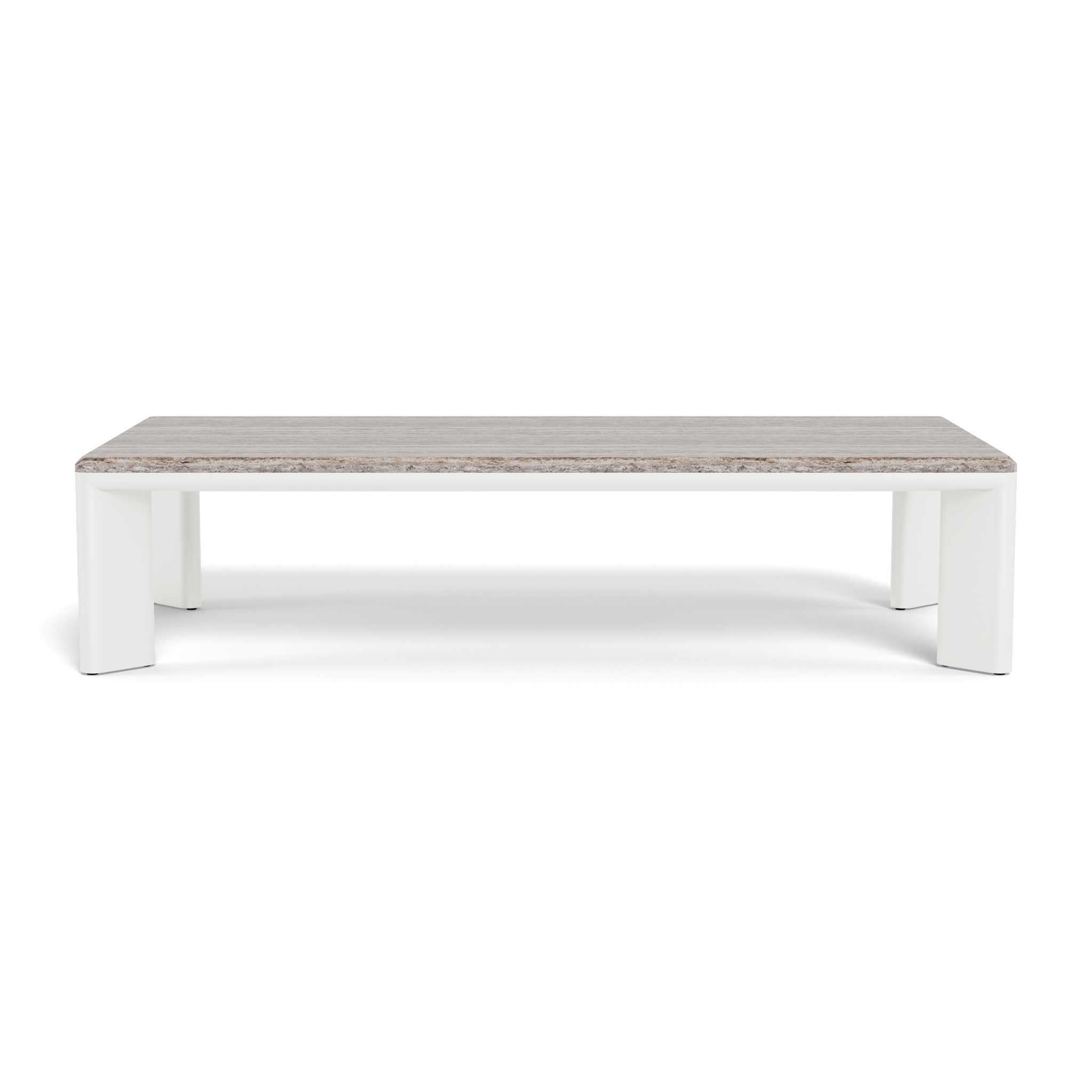 Modern Palm Beach Aluminum Rectangle Coffee Table - Stylish & Durable Indoor Outdoor Living Room Patio Furniture
