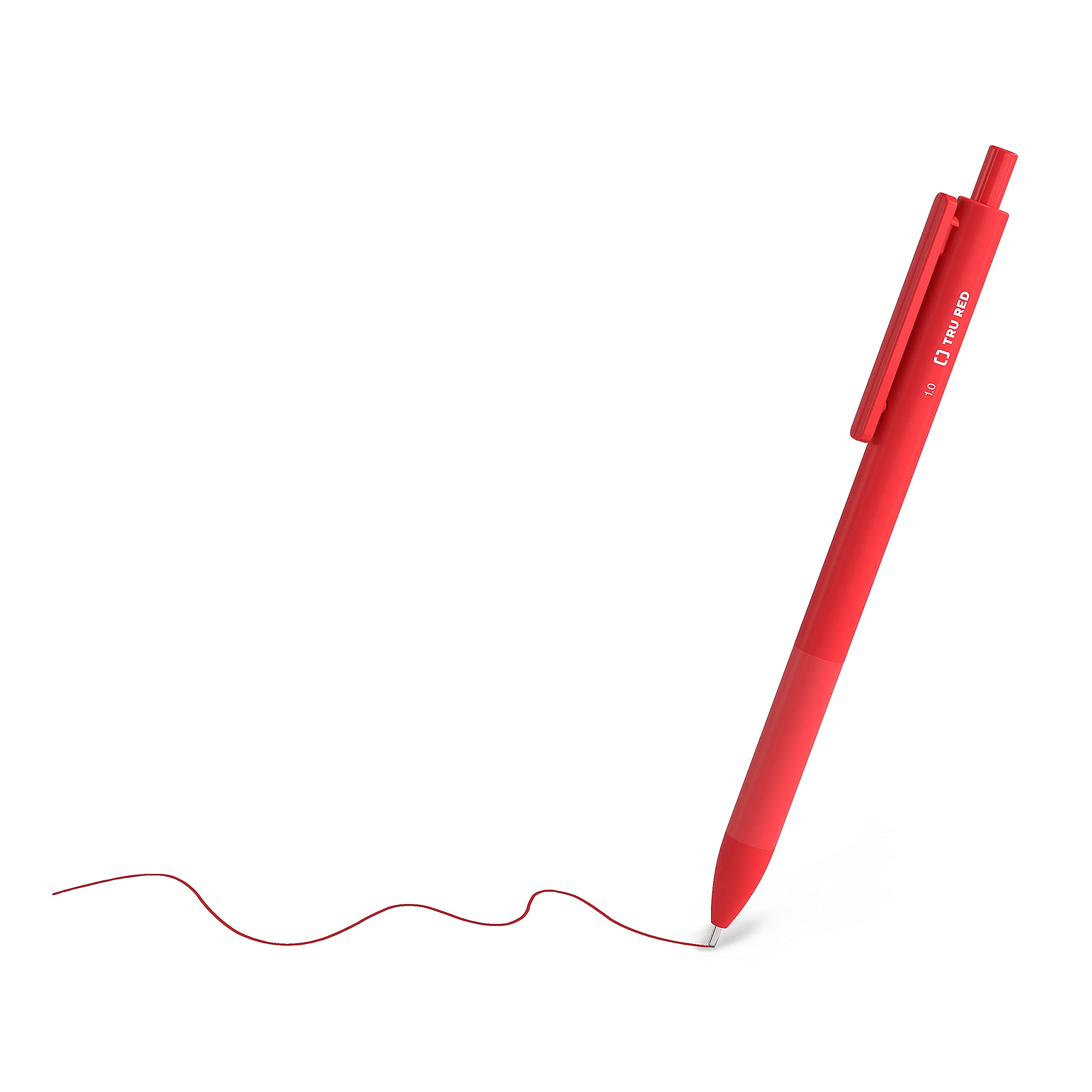 TRU RED TR59163 Retractable Ballpoint Pens with Comfort Grip - Medium Point 1.0mm (Blue, Black, Red) - Smooth Writing for Office, School & Everyday Use