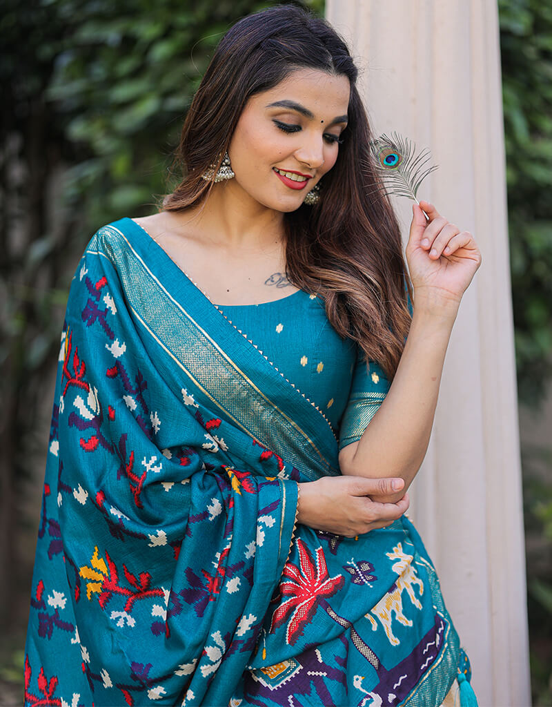 Blue Dola Silk Lehenga Choli - Elegant Indian Bridal Dress for Weddings & Festive Occasions