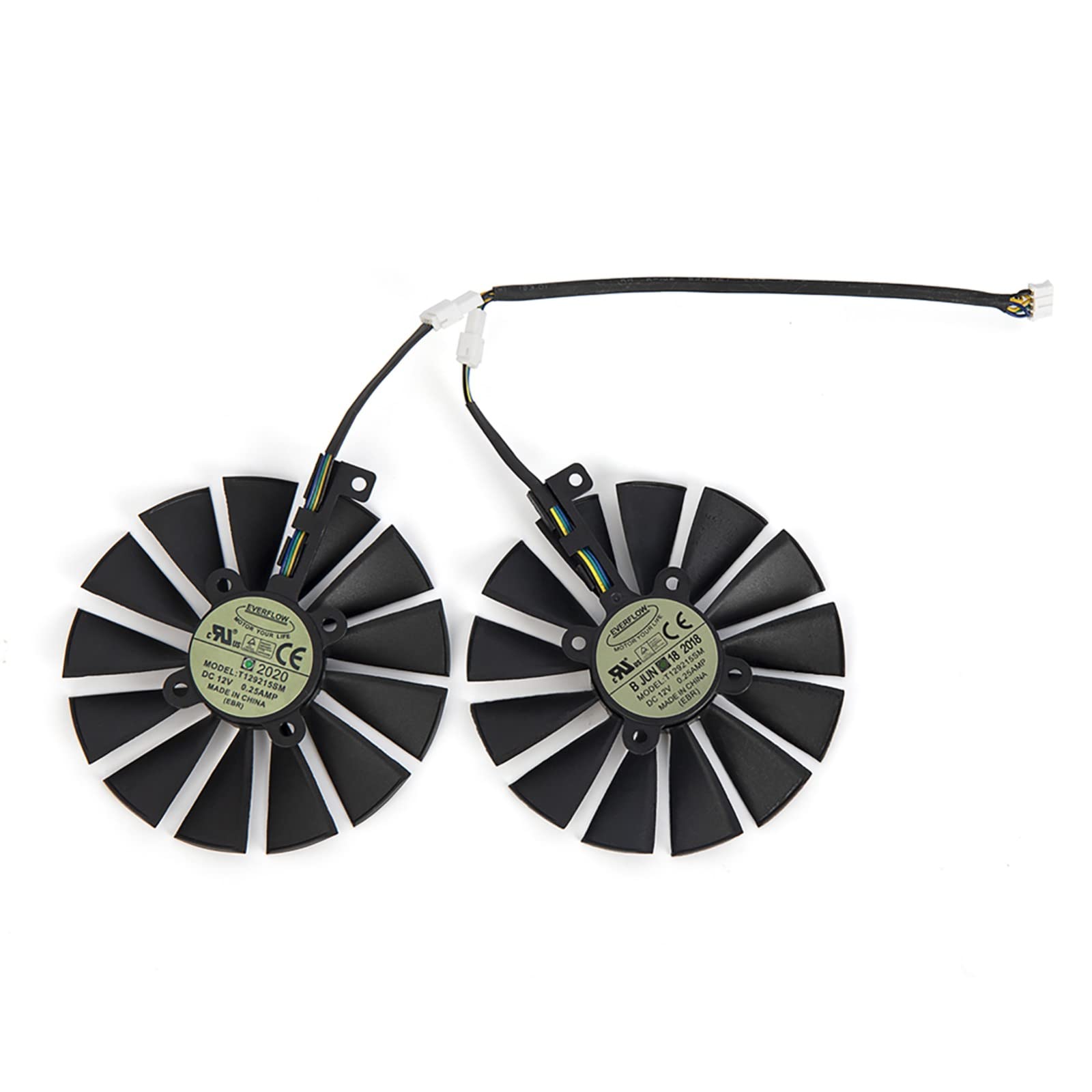 95mm T129215SM GPU Cooling Fan - Compatible with ASUS STRIX RX 470/570/580, GTX 980/1050Ti/1070Ti/1080Ti - High Performance Graphics Card Fan for PC Gaming & Mining Rigs - Perfect for Overclocking & Extended Gaming Sessions (1PC, Black)