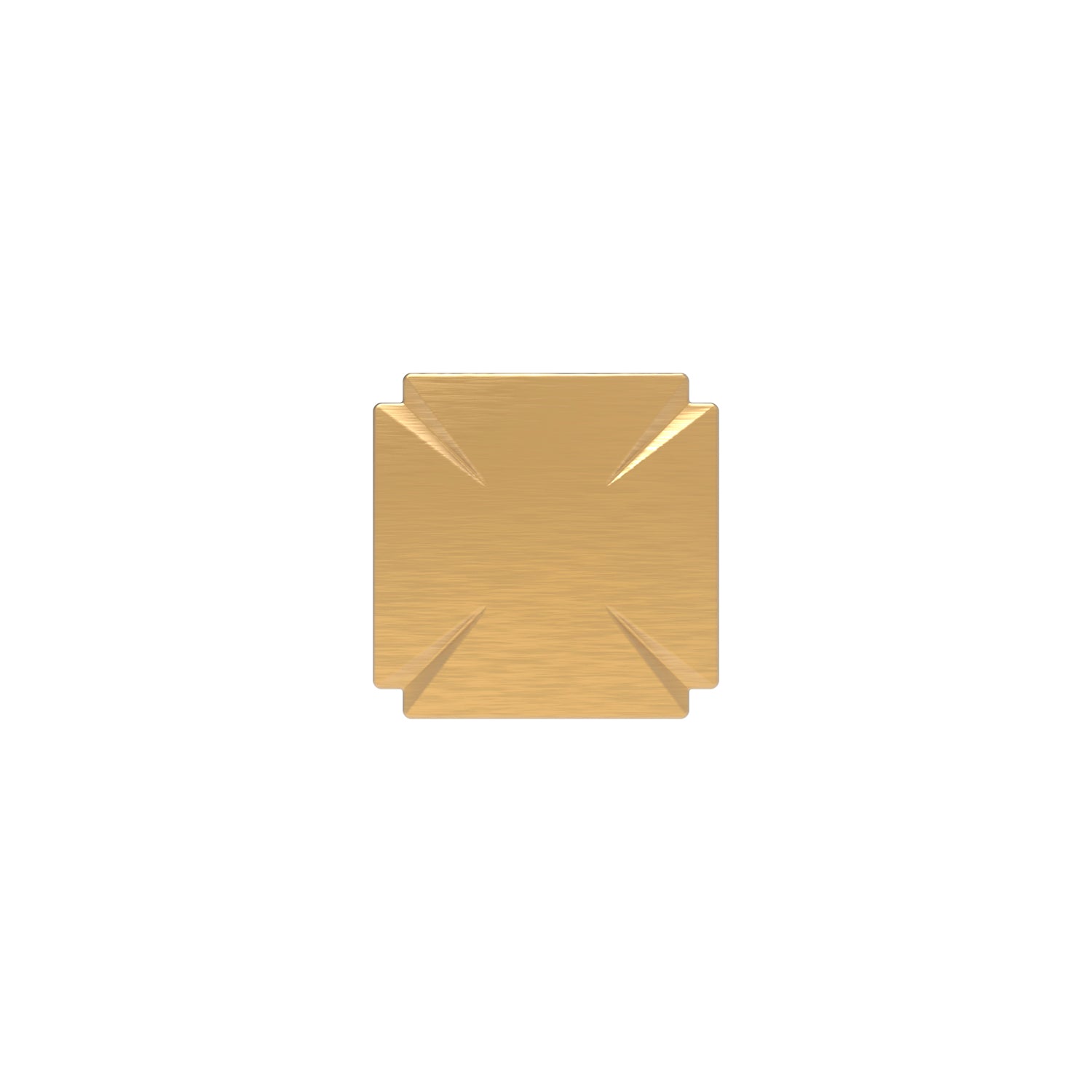 1-3/16 Inch Square Brushed Golden Brass Cabinet Knob - Vintage Style Hardware for Drawers & Cabinets - Perfect for Kitchen, Bathroom & Furniture Upgrade