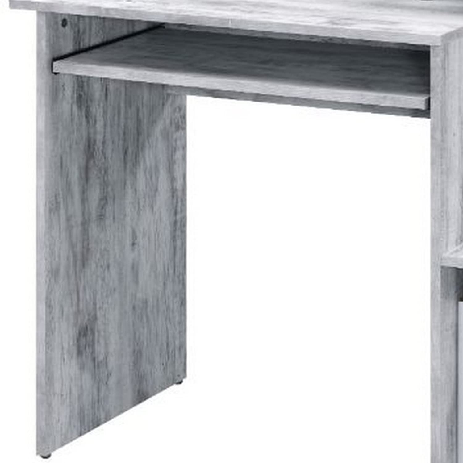 Benjara White and Black Computer Desk with Built-in Bookshelf - Modern Home Office Desk for Work, Study & Gaming