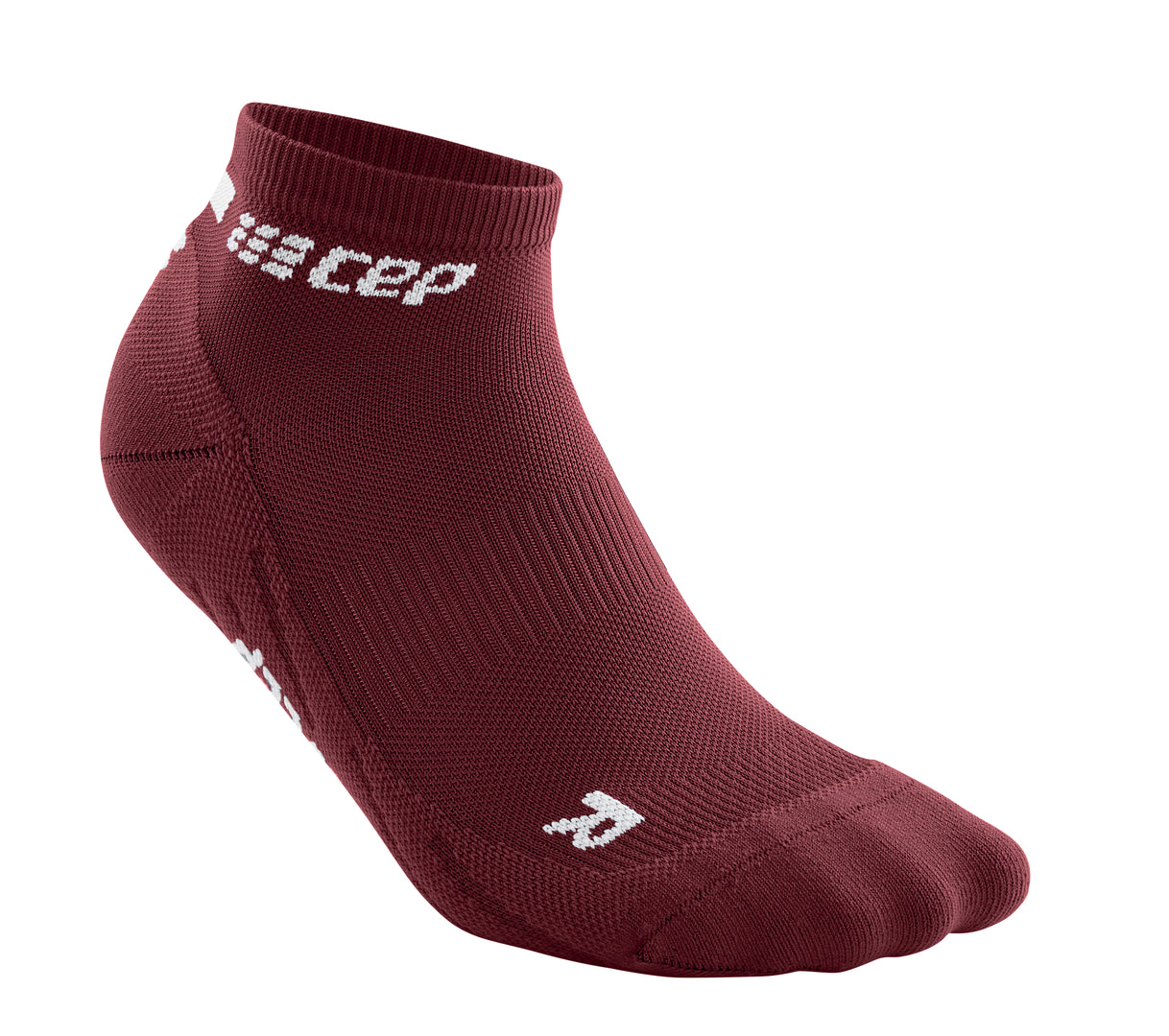 CEP Women's The Run Socks Low Cut V4 - Compression Socks for Running, Hiking & Travel - Dark Red (WP2A8R) - Improve Circulation & Reduce Swelling During Sports & Daily Activities