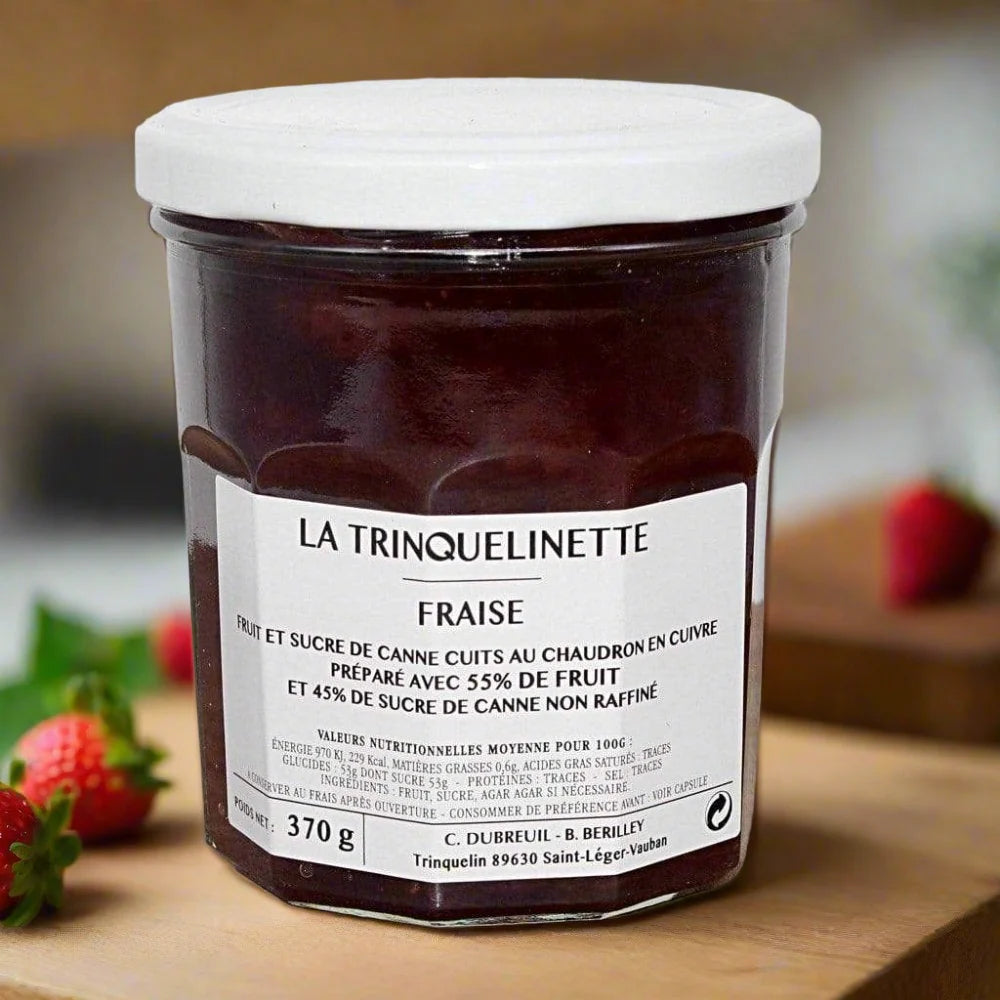 La Trinquelinette Strawberry Jam - Premium French Strawberry Preserve for Breakfast, Desserts & Gifts | Artisan-Made Fruit Spread