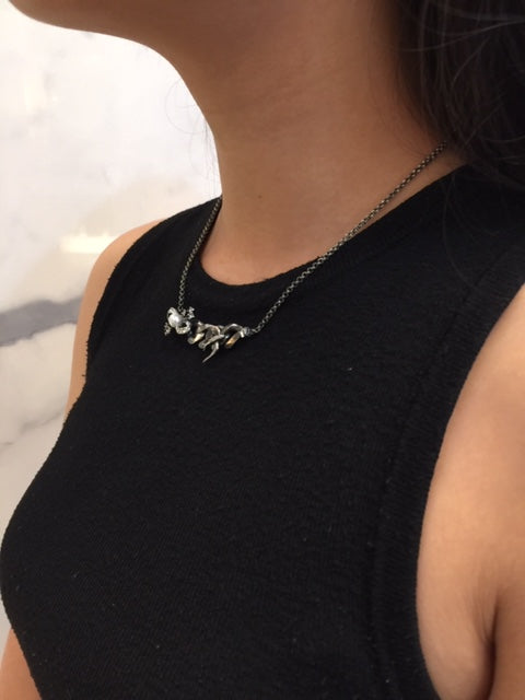Elegant Silver Pearl Bow and Bird Necklace - Perfect for Weddings, Parties & Everyday Wear