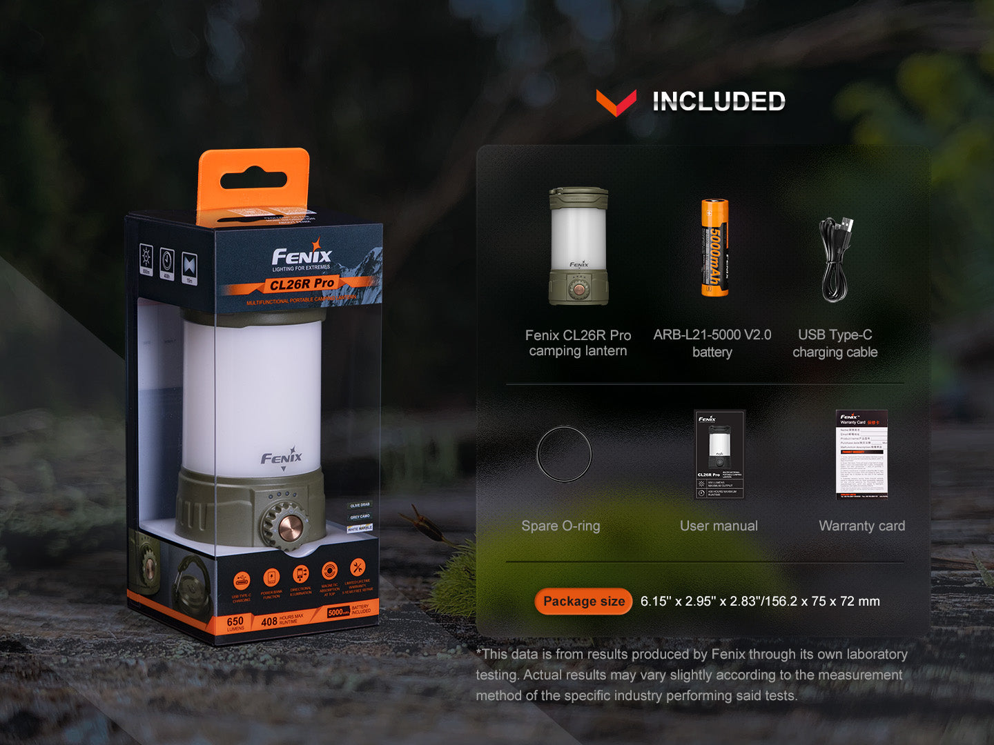 Fenix CL26R PRO Rechargeable LED Camping Lantern - 500 Lumens, USB-C Charging, Waterproof for Outdoor Adventures, Hiking, Emergency & Backpacking