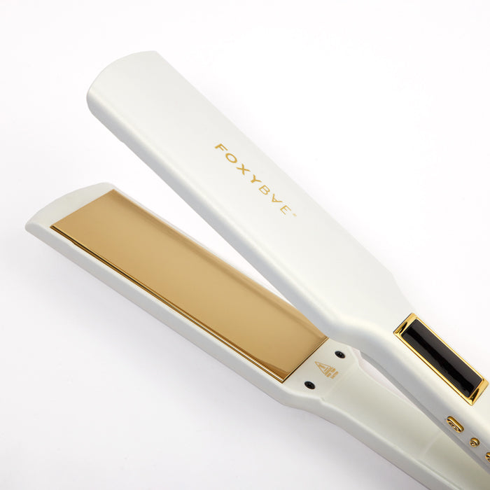 Pearl Gold Titanium 1.75 Inch Flat Iron Hair Straightener - Professional Salon Styling Tool for Smooth & Shiny Hair at Home or Travel