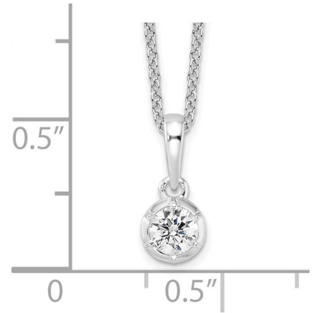 14K White Gold Lab Grown Diamond Solitaire Necklace for Women - Elegant Pendant Necklace Jewelry Gift for Anniversary, Valentine's Day & Special Occasions