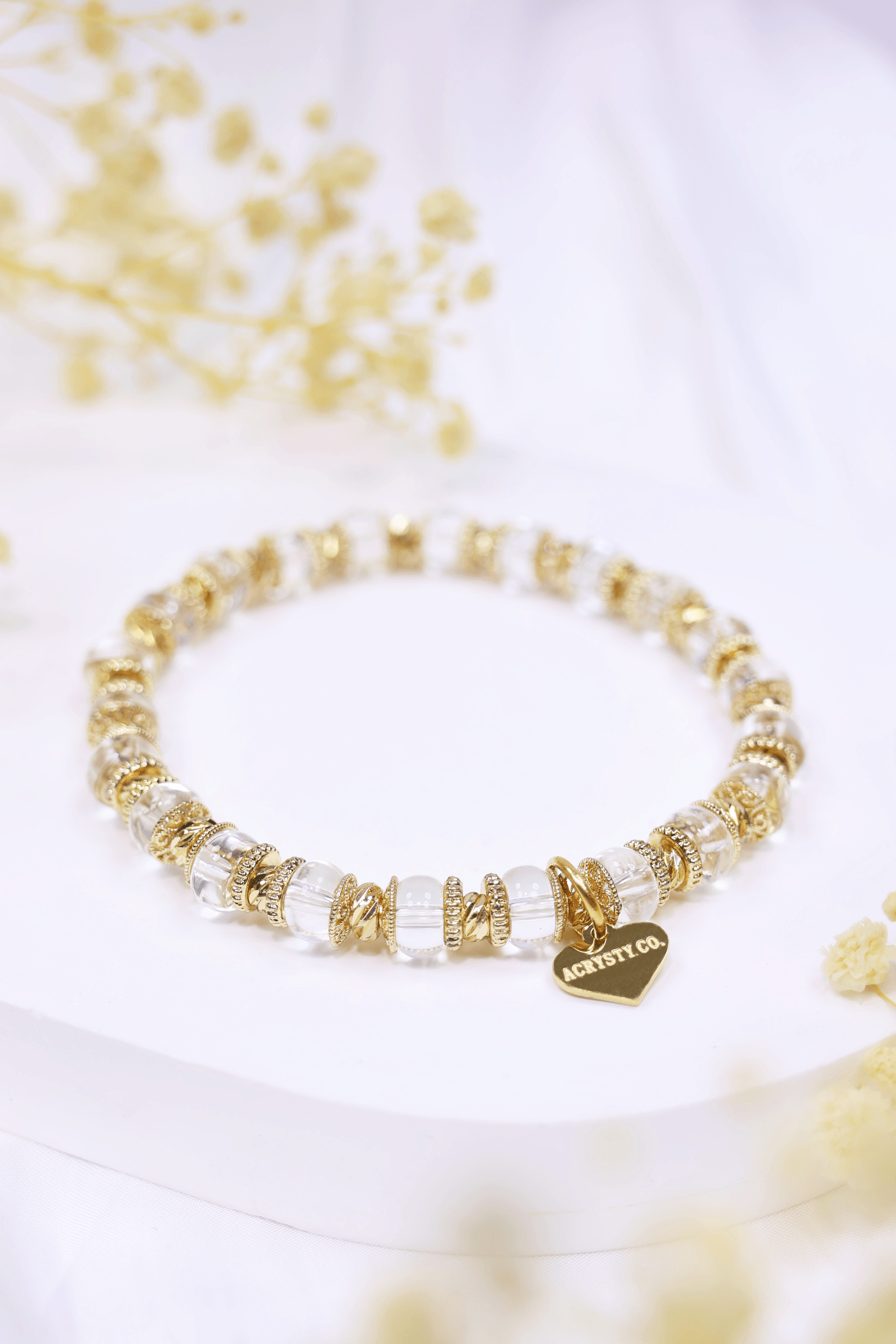 ACD Clear Quartz Bracelet for Women - Natural Healing Crystal for Stress Relief & Positive Energy - Perfect for Meditation, Yoga & Spiritual Gifts