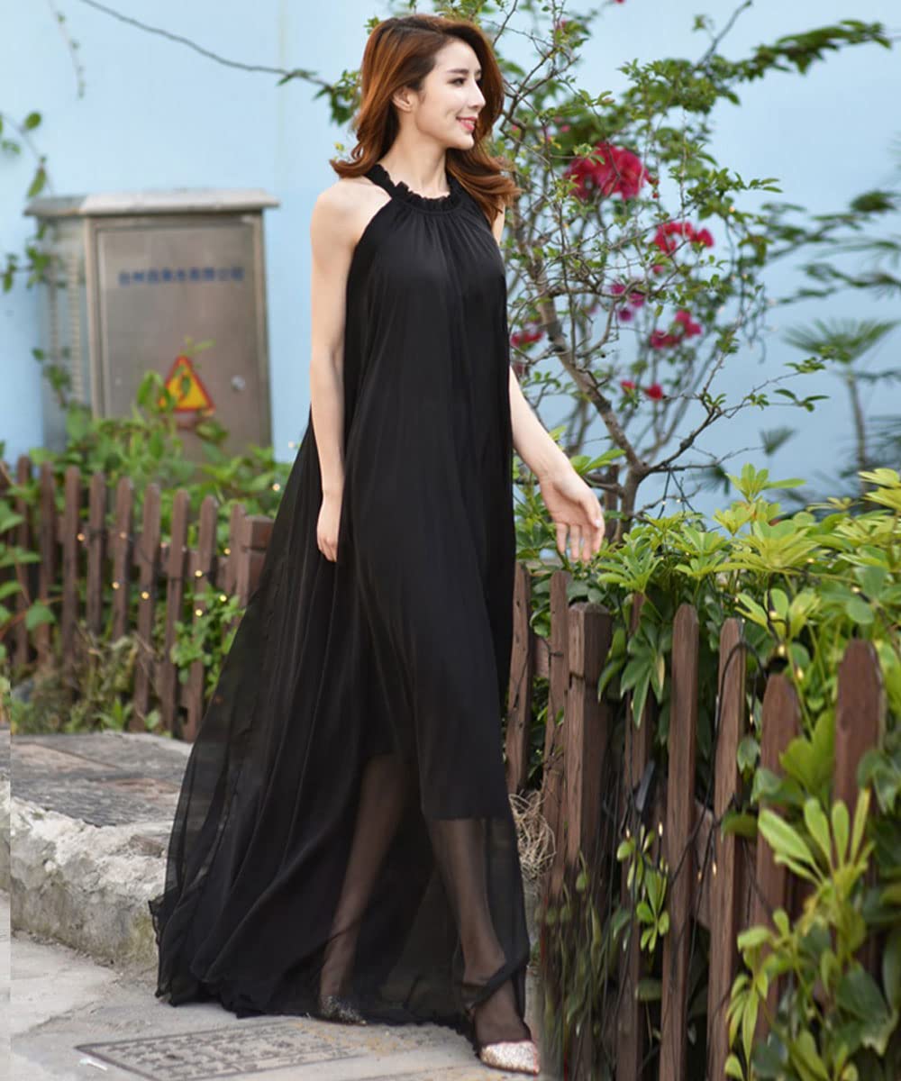 MedeShe Women's Floral Chiffon Maxi Dress - Elegant Beach Bridesmaid Sundress for Holiday & Summer Vacations | Perfect for Weddings, Parties & Casual Outings