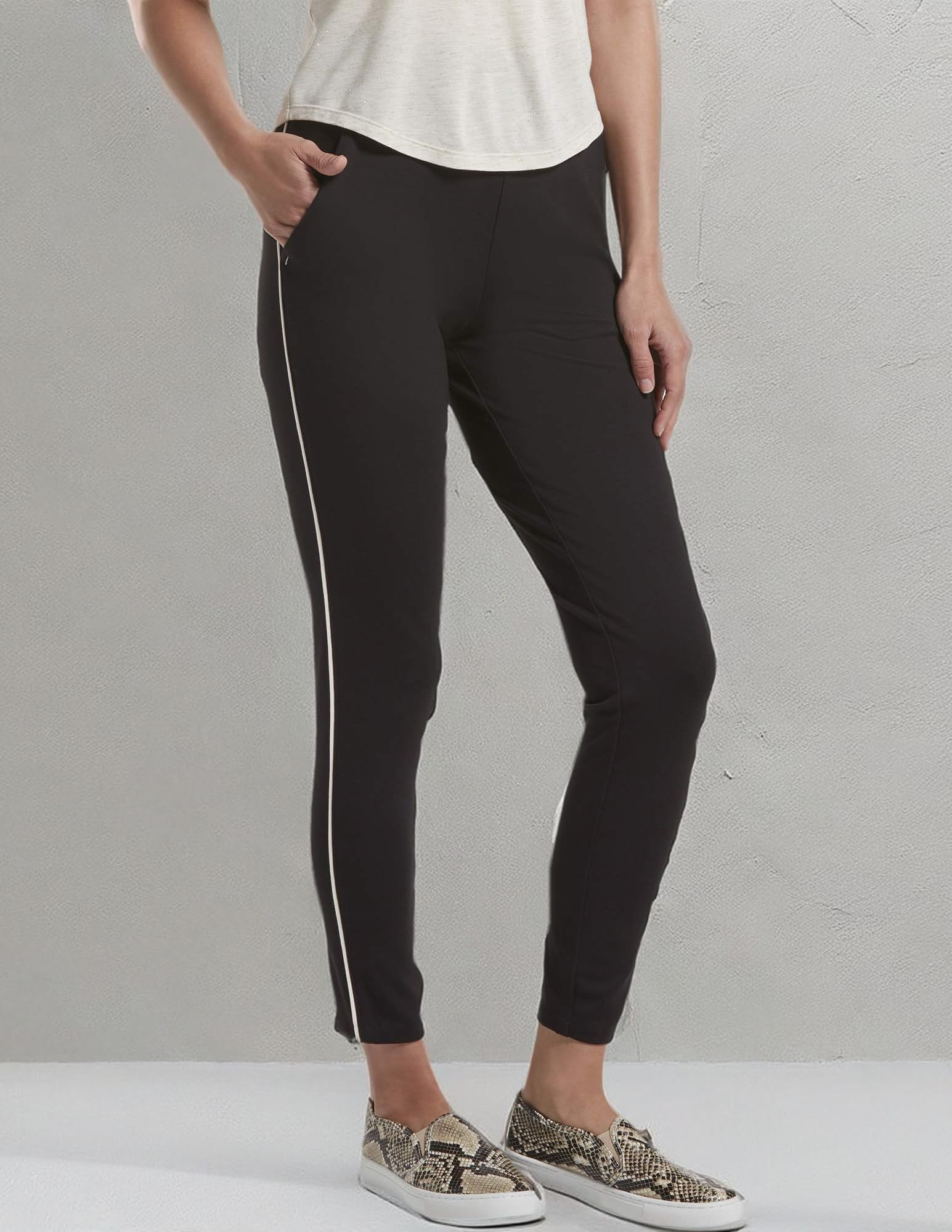 HUE Women’s Ponte 7/8 Leggings - Stretchy Work Pants for Women, Comfortable Office & Casual Wear - Perfect for Yoga, Travel & Everyday Use