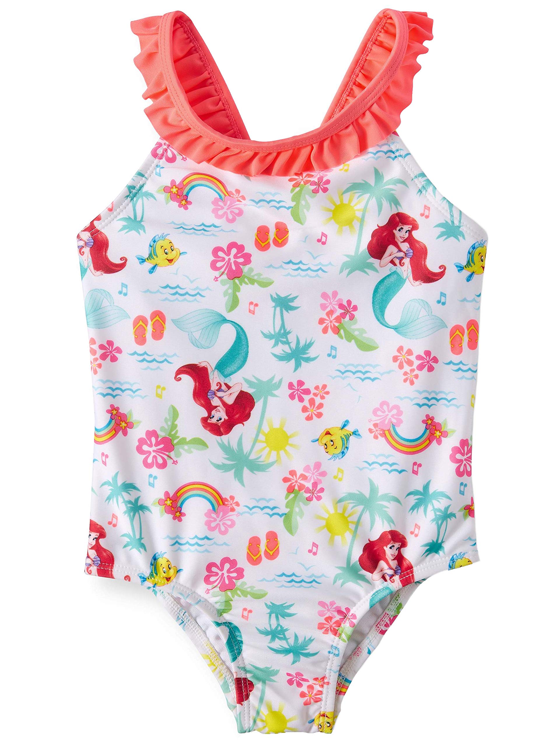 **Disney The Little Mermaid Ariel One-Piece Swimsuit for Toddler Girls - UV Protection, Quick-Dry Swimwear for Beach, Pool & Summer Play**