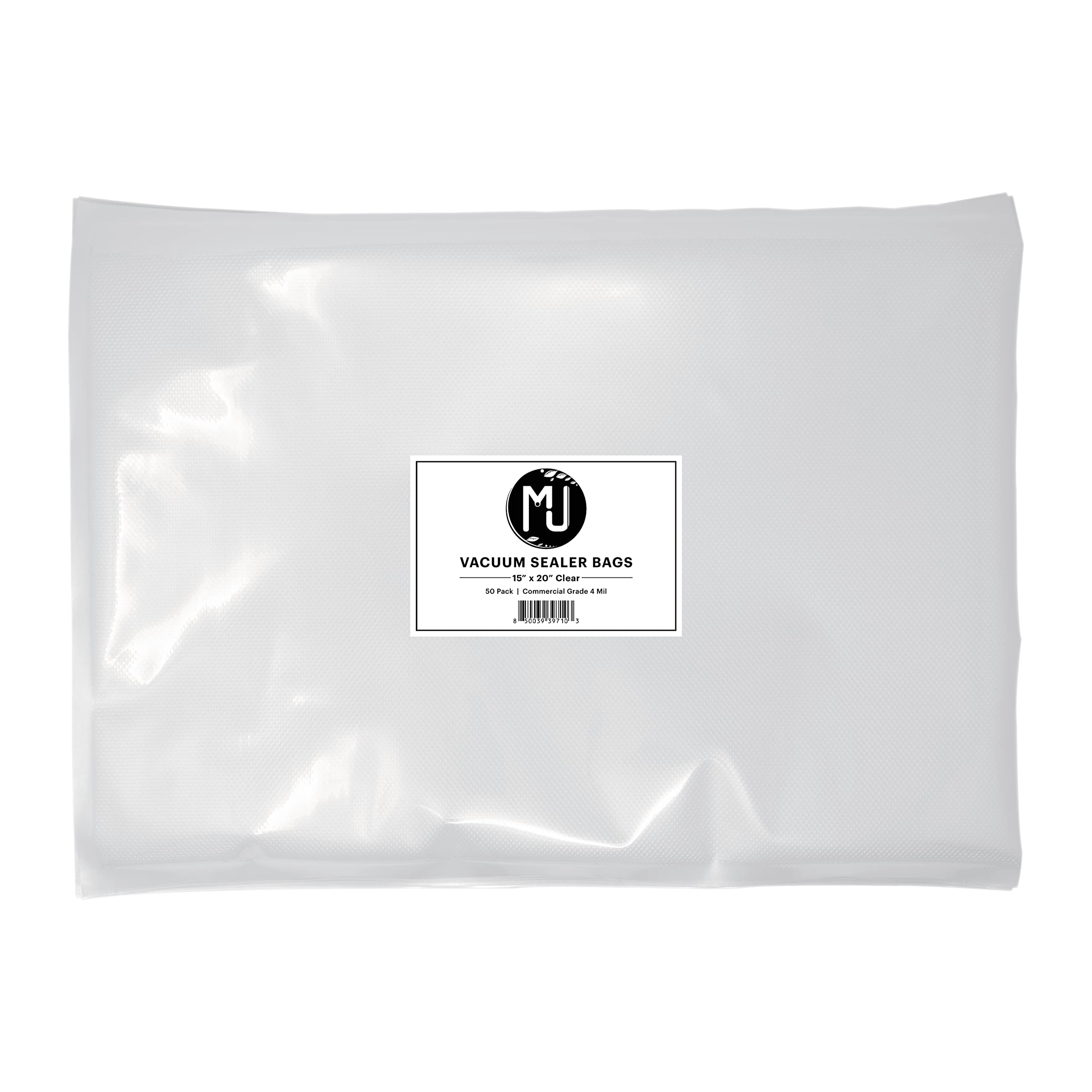 MJ Commercial-Grade Vacuum Sealer Bags for Food Storage & Sous Vide Cooking | 50 Pack (15