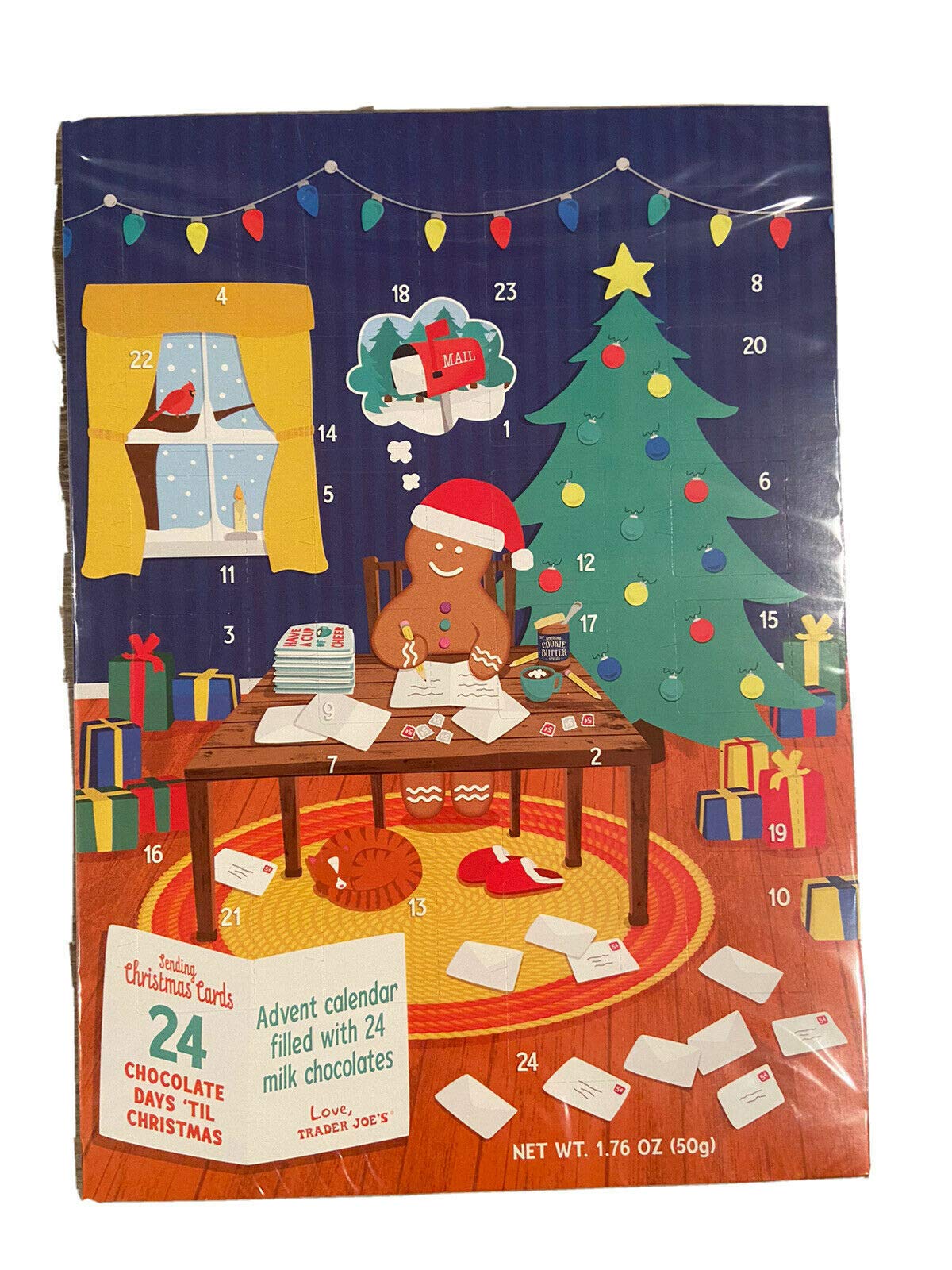 Trader Joe's Christmas Milk Chocolate Advent Calendar - 4 Pack Holiday Designs for Kids & Adults | Perfect for Holiday Gifting, Stocking Stuffers & Festive Countdowns