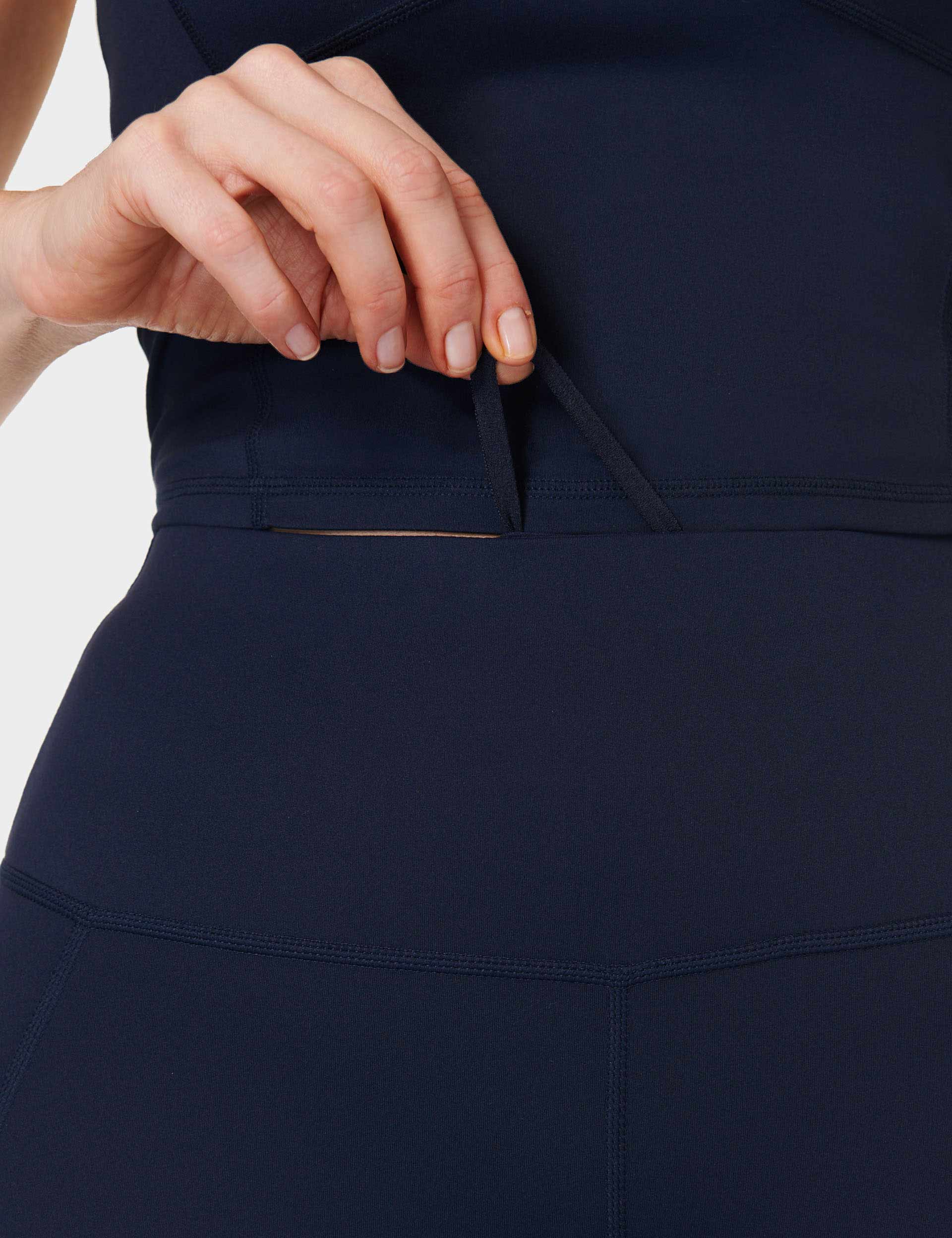 High-Waisted 7/8 Leggings for Women - Navy Blue Yoga Pants - Perfect for Workouts, Running & Everyday Comfort