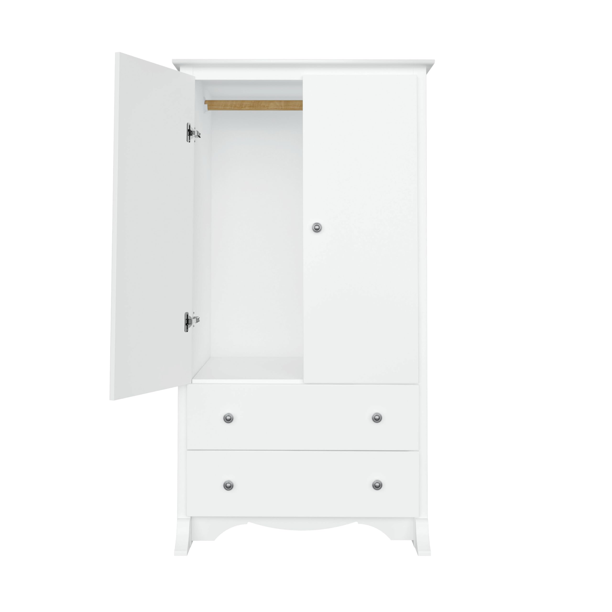 Prepac Sonoma Wardrobe Cabinet - White Armoire Dresser for Bedroom with 2 Doors, 2 Drawers & Adjustable Shelf | 22
