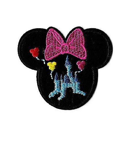 Minnie Mouse Disneyland Castle Embroidered Iron On Applique Patch for DIY Crafts, Costumes, Backpacks & Denim Jackets