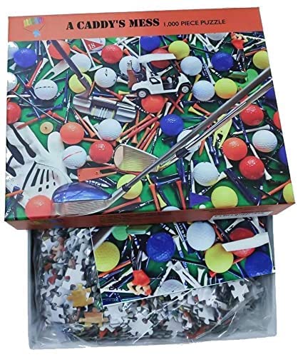 1000 Piece Golf Jigsaw Puzzle - Parachute Puzzles A Caddy's Mess | Challenging Adult Puzzle with Golf Balls & Accessories | Perfect for Golf Lovers, Game Rooms & Relaxation